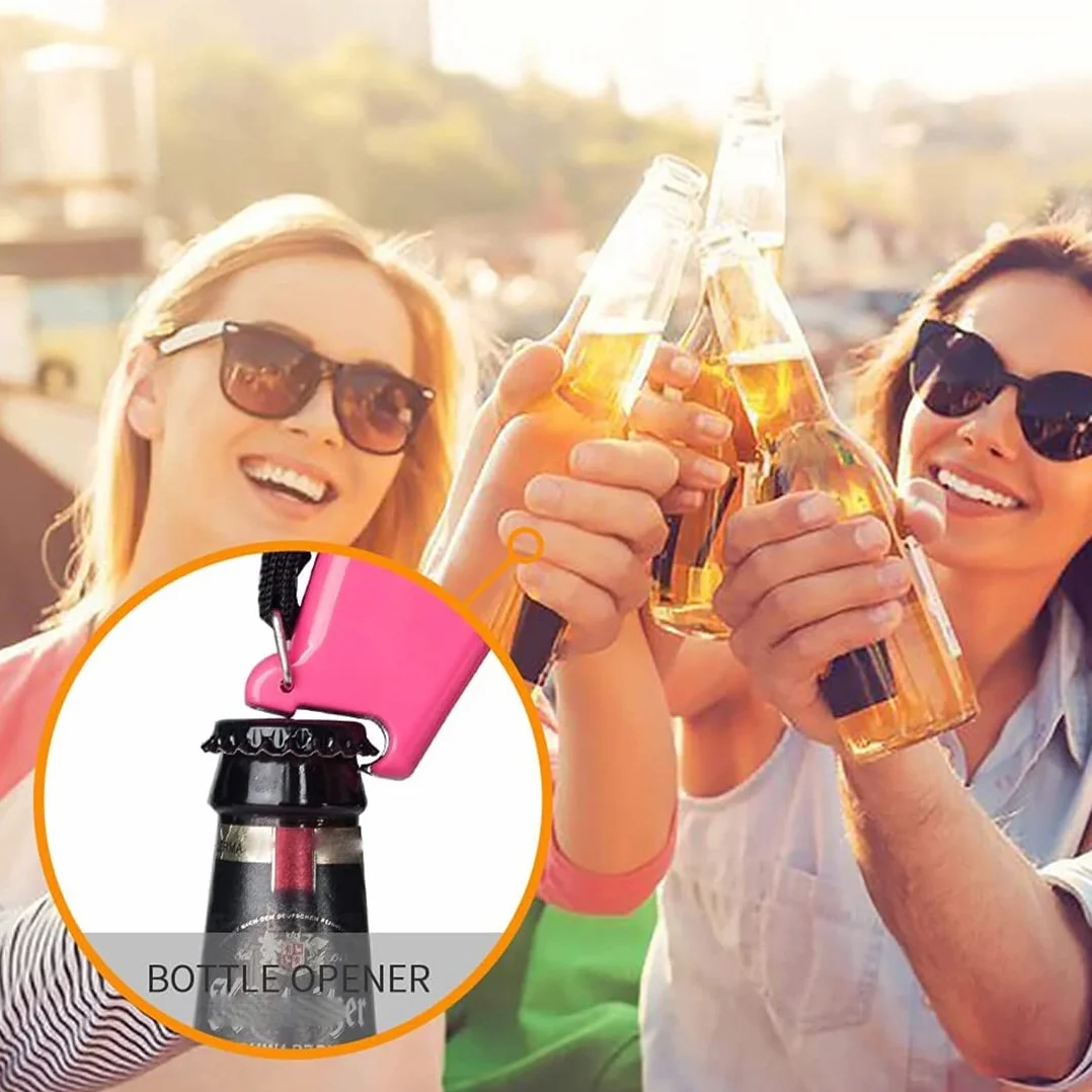 Altavoz Megáfono Compacto 25 Vatios PA Bullhorn con Sirena, Grabadora, Abrebotellas Rosa