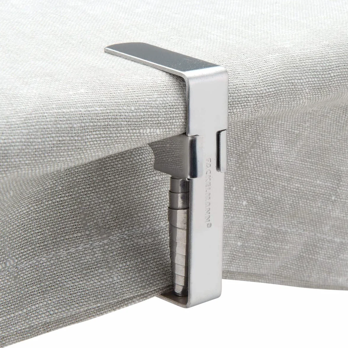 Fackelmann Pinzas Sujeta Manteles Ajustables para Tableros desde 1,8 a 5,4 cm de Grosor, Fijación Fuerte, Acero Inoxidable Resistente y Duradero, Incluye 4 uds