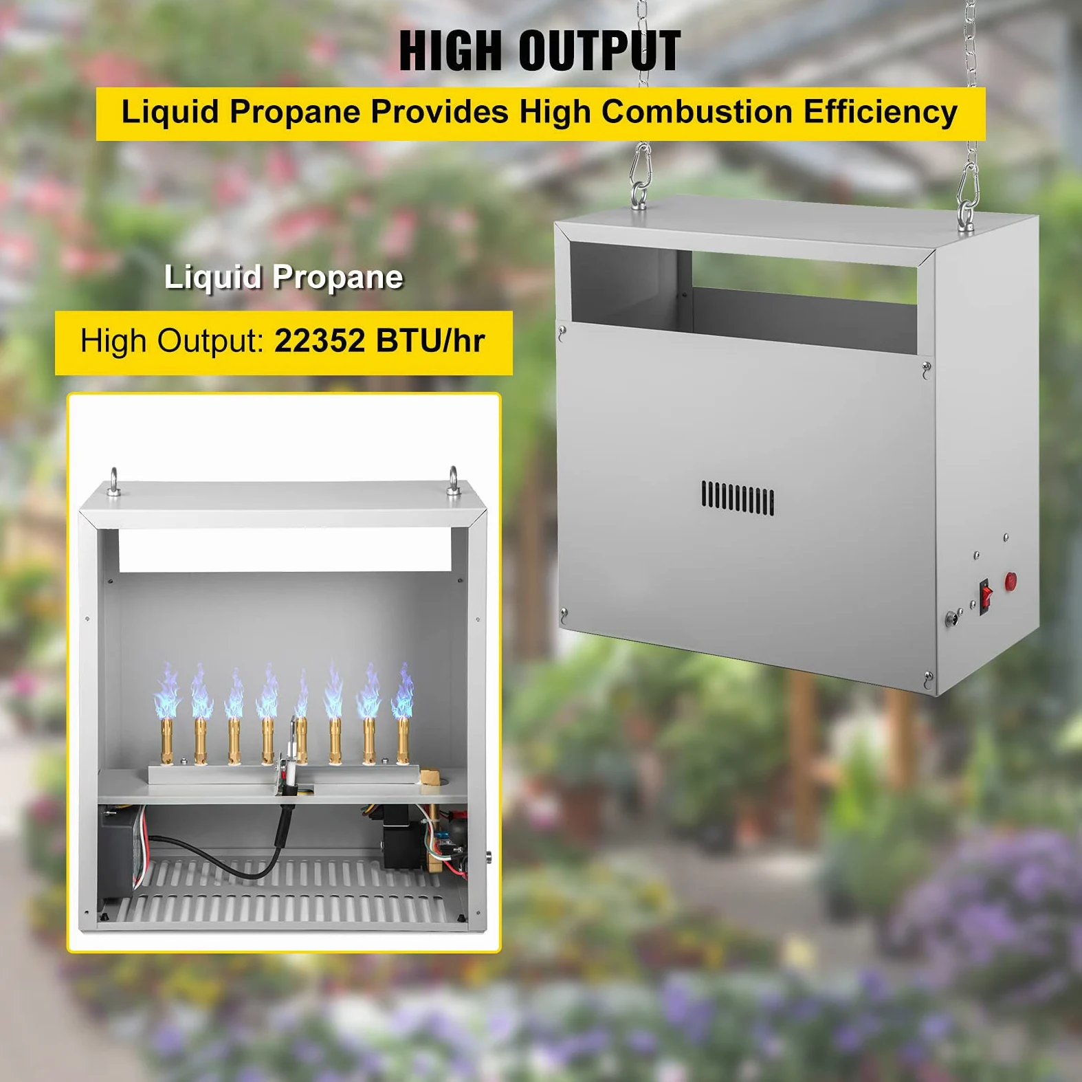 8 Quemador de CO2 de latón generador de CO2 para Planta, Encendido electrónico Integrado, 22352 BTU/HR propano líquido LP/generador de dióxido de Carbono de Gas Natural, para Inver NG