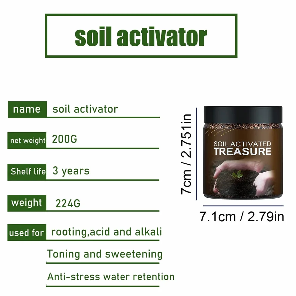 Soil Activated Treasure, Soil Activators For Garden Beds , Potting Mix, Lawns And Gardens, Pimprove Soil, Improve Nutrient Uptake, Soil Plant Flower Fertilizer Activation Treasure Activator (1)