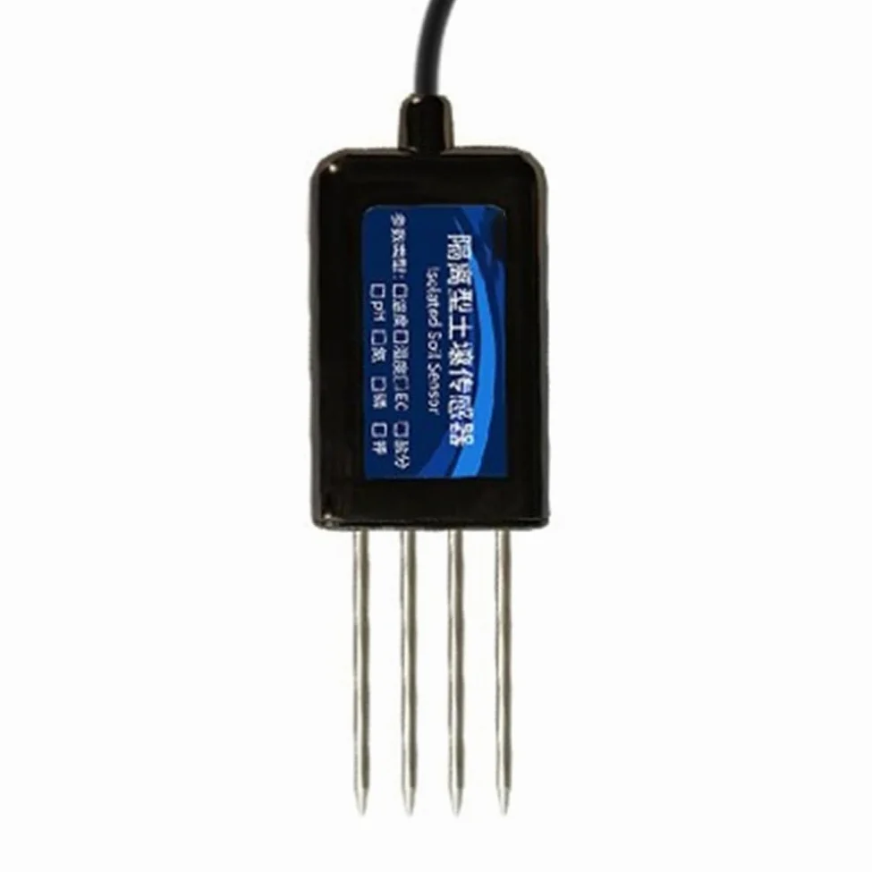 Sensor de Suelo Aislado 8 en 1: Temperatura, Humedad, Nitrógeno, Fósforo, Potasio, PH y Sal. Detector RS485.