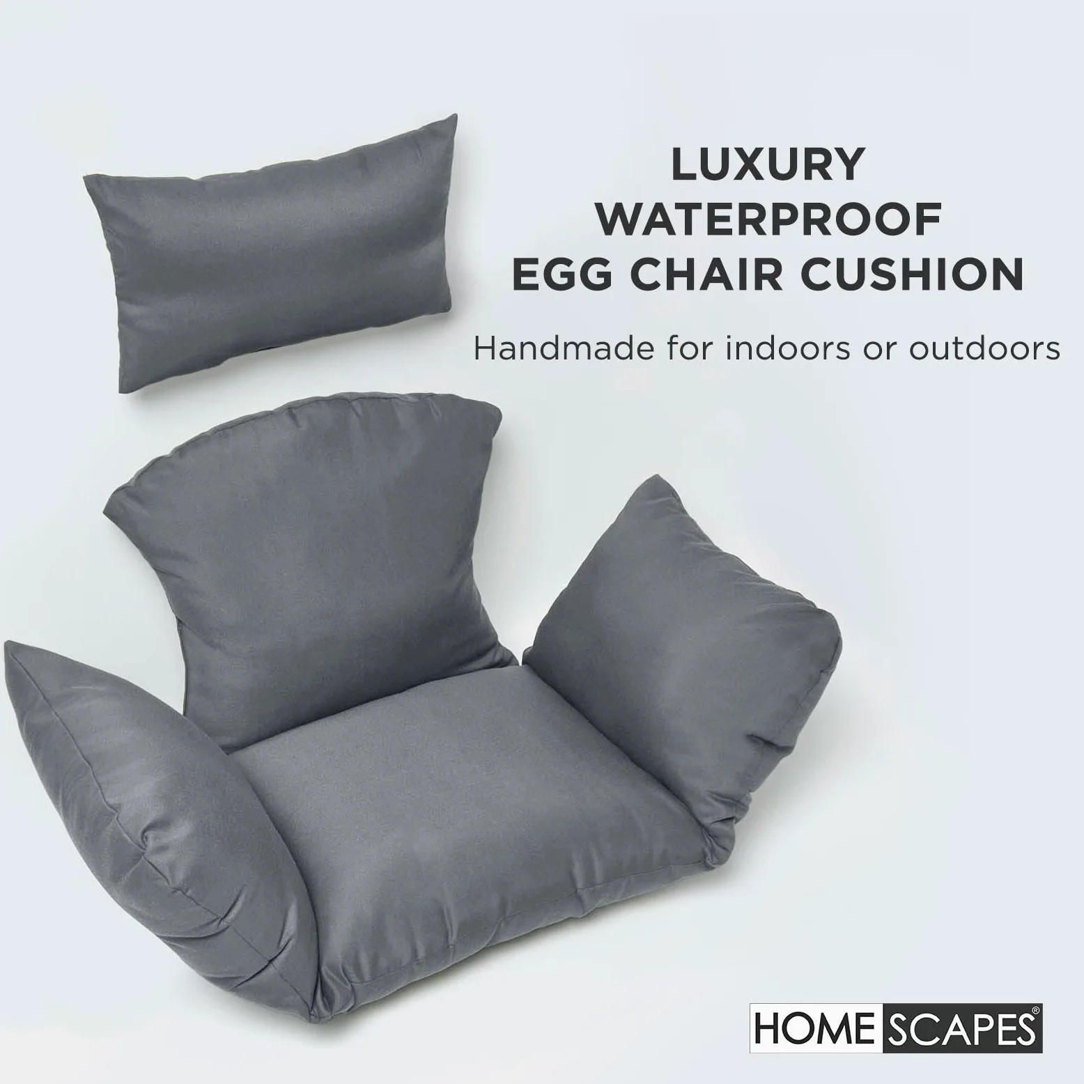 HOMESCAPES Cojín para silla de columpio impermeable con reposacabezas y lazos extraíbles