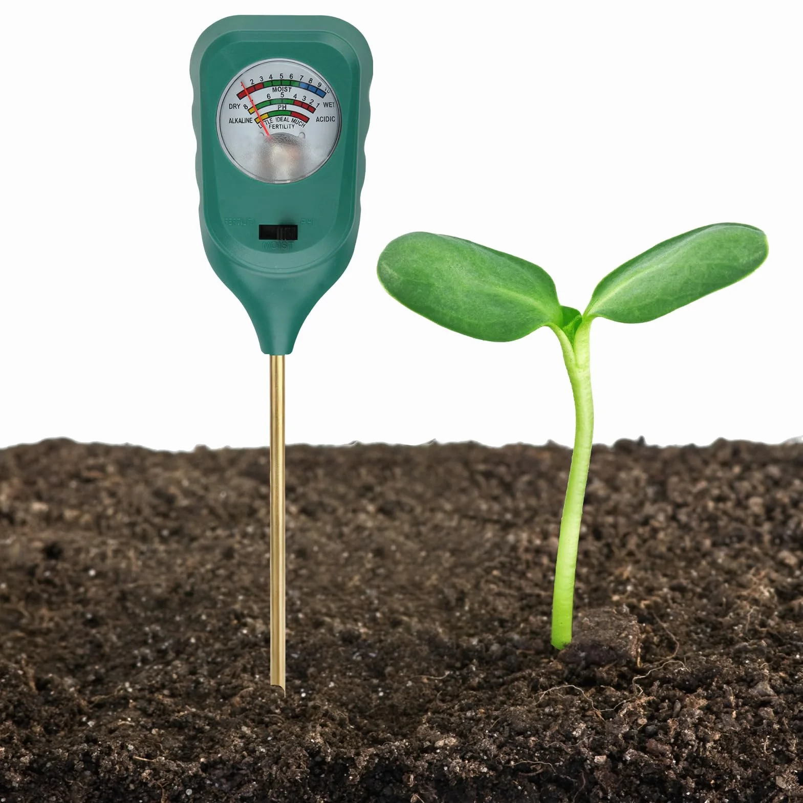 3 en 1 Medidor Humedad Plantas para Medidor de Humedad/Luz/PH del Suelo, Medidor PH Tierra, Plug and Play, Higrometro para Plantas Grandes de Interior y Exterior, Flores, Jardinería, Agricultura