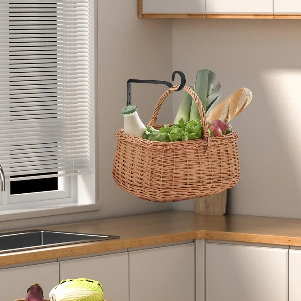 2 PCS Gancho, Maceta Colgante Gancho, Soporte de Cesta Colgante, para Plantas Colgantes, Comedero Pájaros Pared, Faroles, Campanas de Viento, Decoración de Jardín Exterior