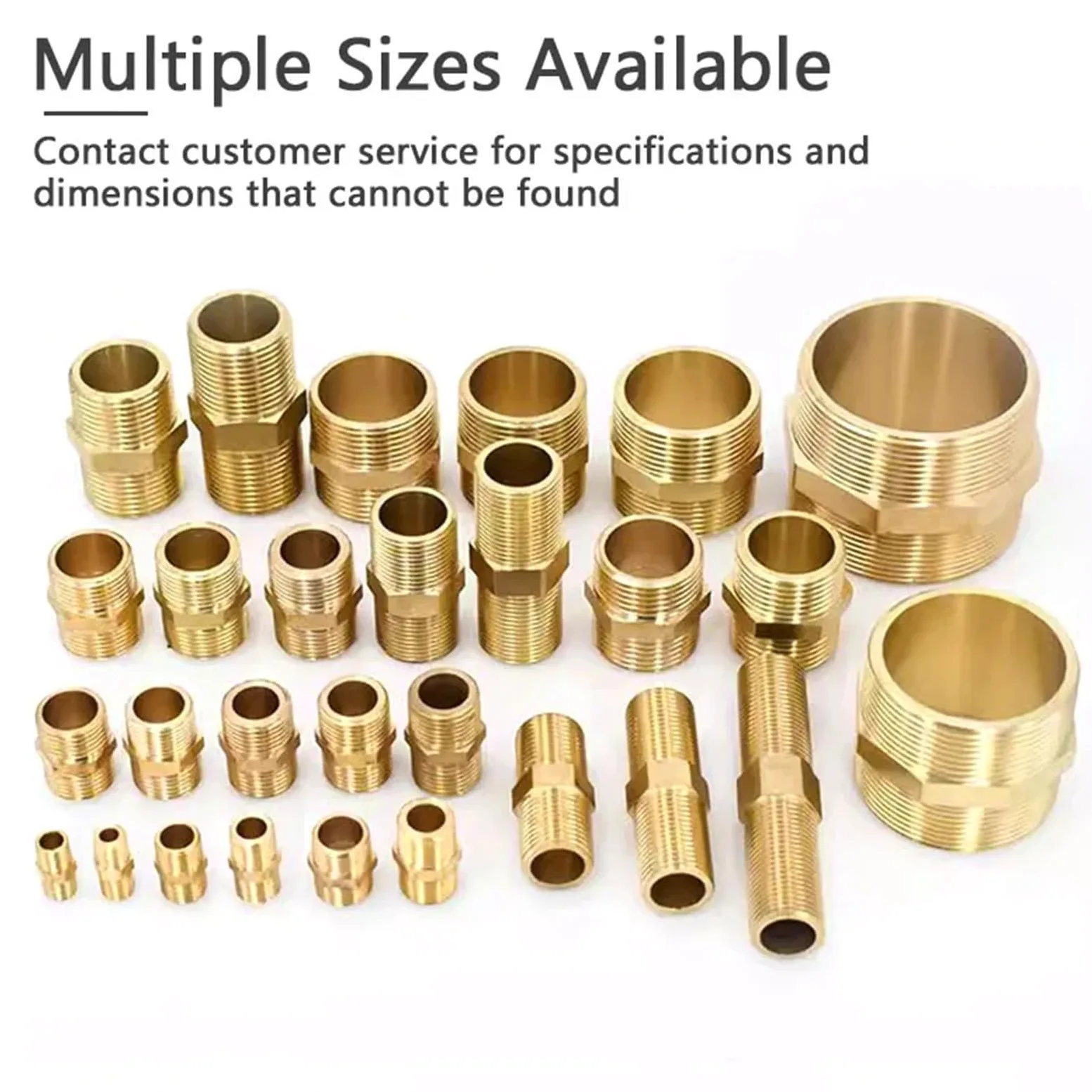 Conector de latón para tubería Conector de boquilla hexagonal tubo latón, conector acoplador adaptador rápido rosca macho BSP 1/8 ", 1/4", 3/8, 1/2", 3/4, 1"(1l4 to 1l4)
