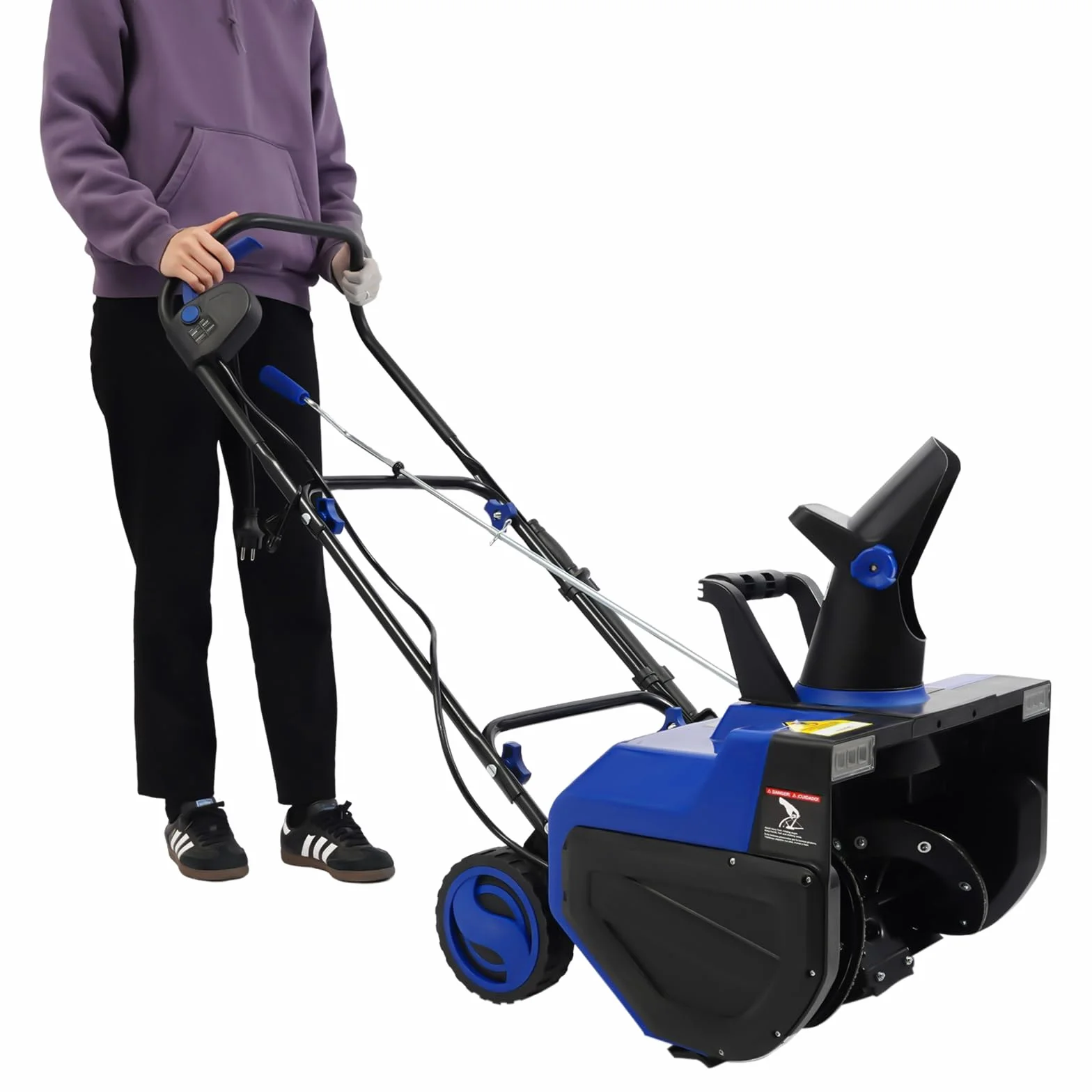 Quitanieves eléctrico 2400 W con cable con luces LED 180 ° ajustable máquina de rizado 56 cm ancho de trabajo, 33 cm profundidad de nieve, quitanieves altamente eficiente