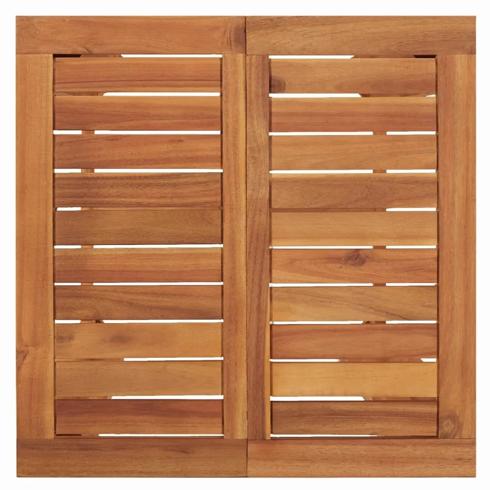 vidaXL Mesa y Taburetes Altos de Jardín 3 pzas, Juego de Muebles de Bar, Mesa Sillas Altas, Mesita Asientos Exterior, Madera Maciza Acacia