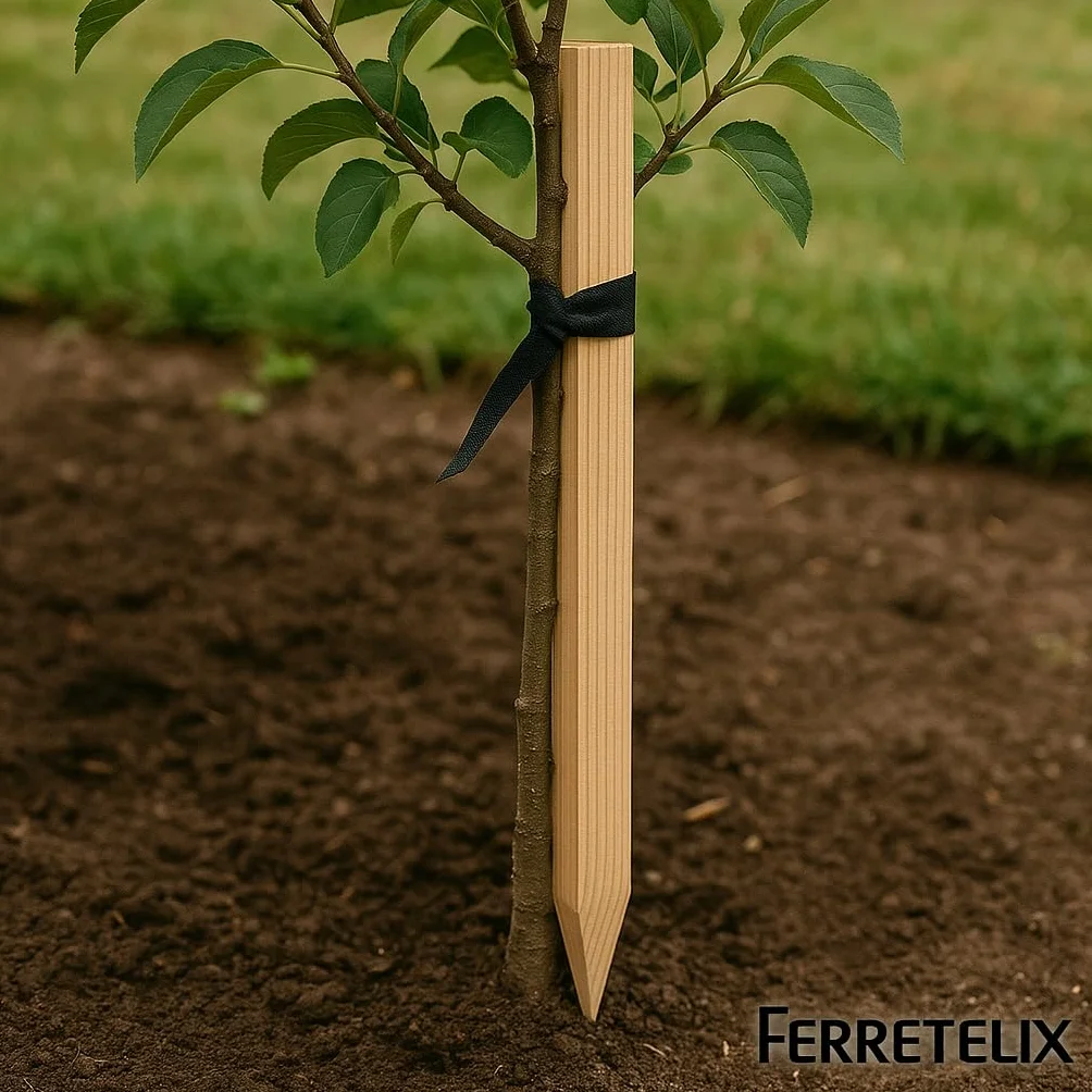 FERRETELIX® Paquete de 25 un Estacas de Madera 80 cms Largo 3 cms X 3 cms