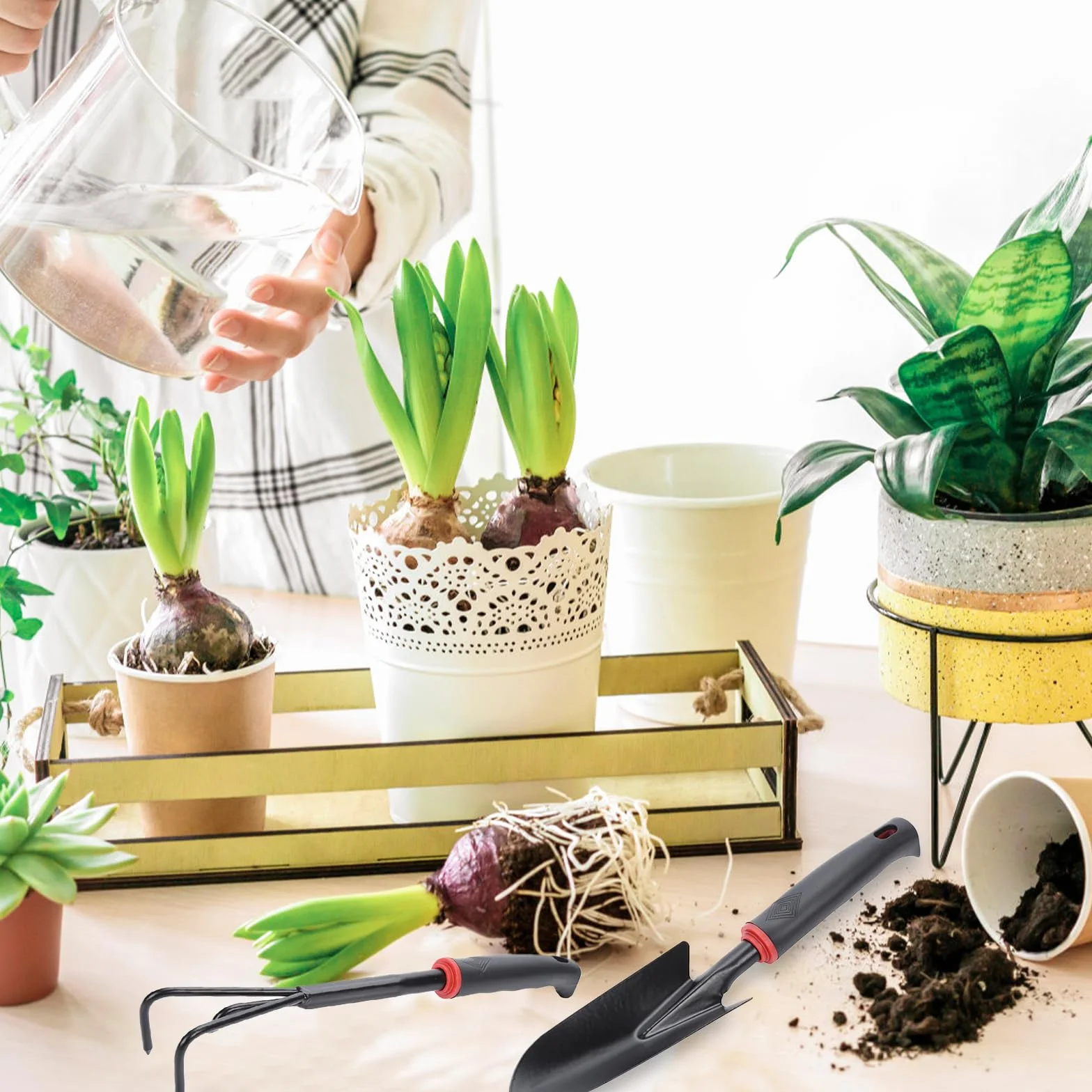 Juego De Herramientas De Jardín,9 PCS Herramientas De Jardinería,Conjunto De Herramientas De Jardín,Herramienta De Jardinería para Jardinería,Plantación,Flores