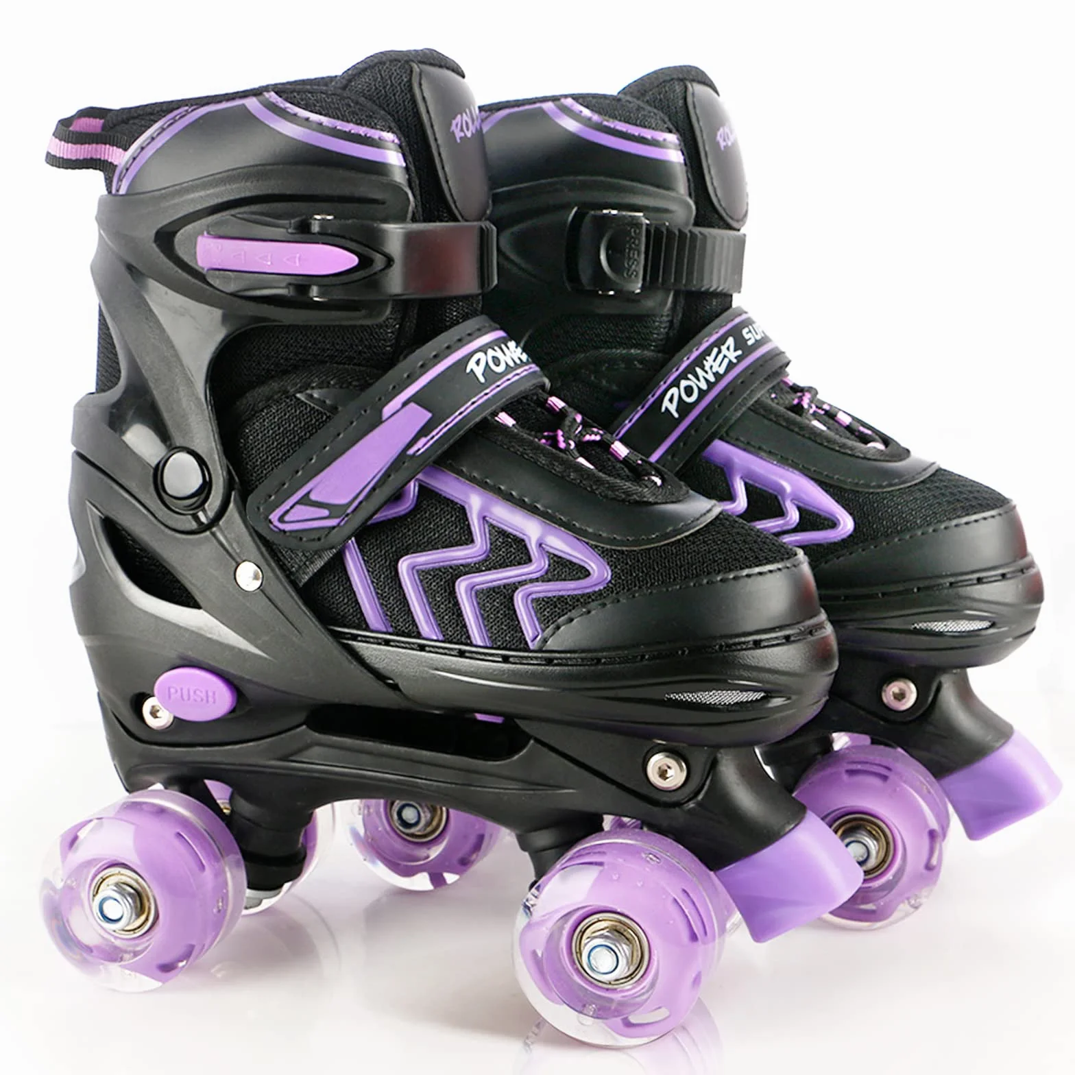 Patines 4 Ruedas Niñas Niños Roller Quad Ajustables con Ruedas Luminosas Principiantes