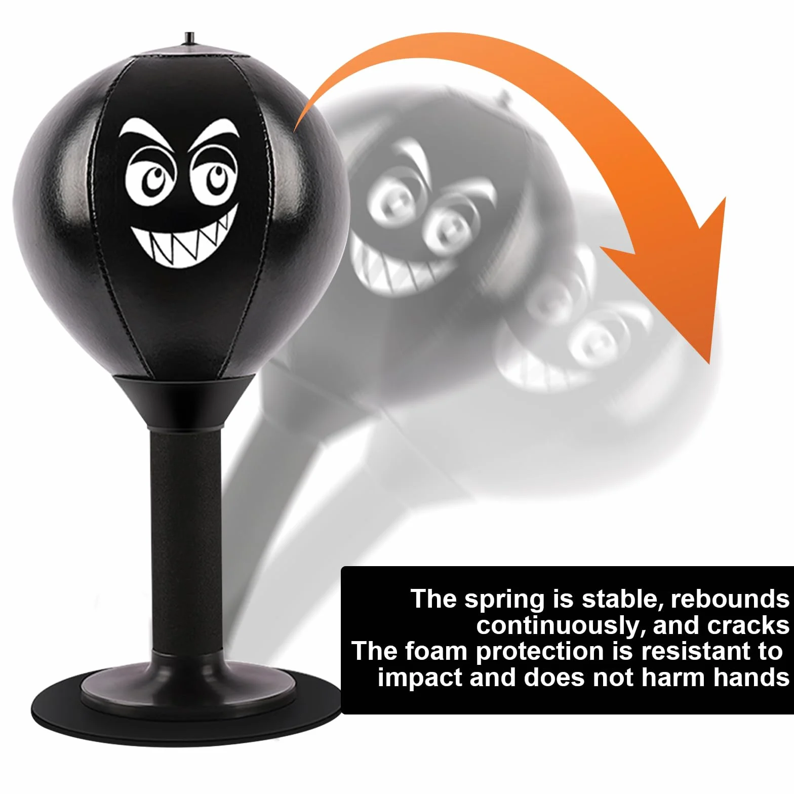 Mesa de Punching Ball, Saco de Boxeo de Escritorio con Ventosa Súper Fuerte, Antiestrés