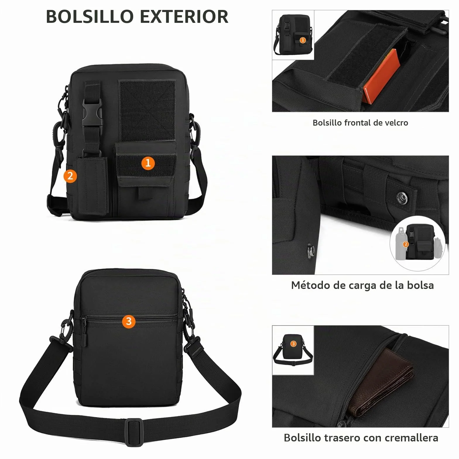 Huntvp Táctical Mochila de Bandolera Impermeable para Senderismo Ciclismo Caza