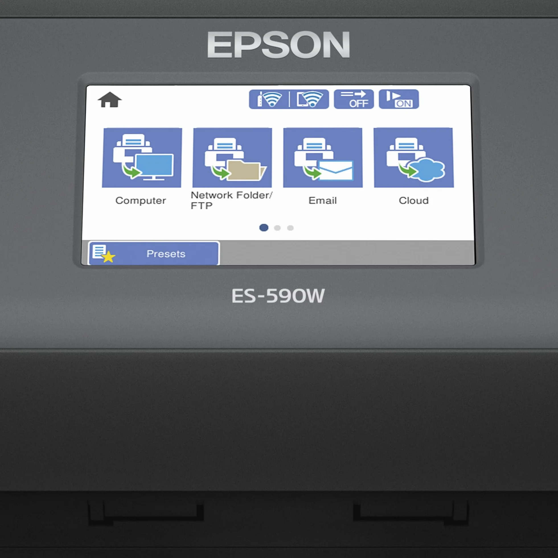 Epson Workforce ES-590W Escáner Wi-Fi 45 ppm 90 ipm Alimentador Automático 100 Hojas Pantalla Táctil 10,9 cm Color A4