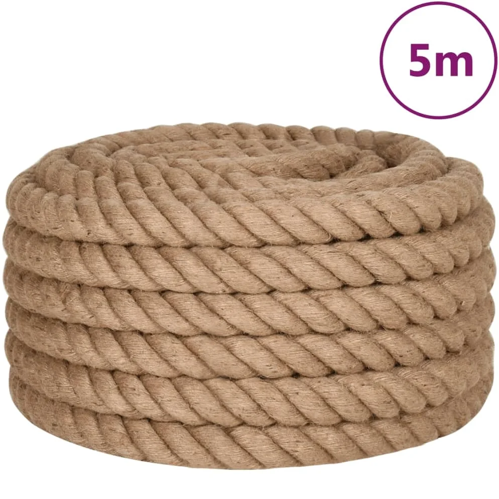 PURADAY 5 m Longitud Cuerda de Yute y 40 mm Grosor Yute Natural Rollo Cuerda Cordel de Jardin Cordón de la Planta Atar Tomates Cuerda para Plantas de Jardin Cuerda Gruesa Cuerda Yute Gruesa