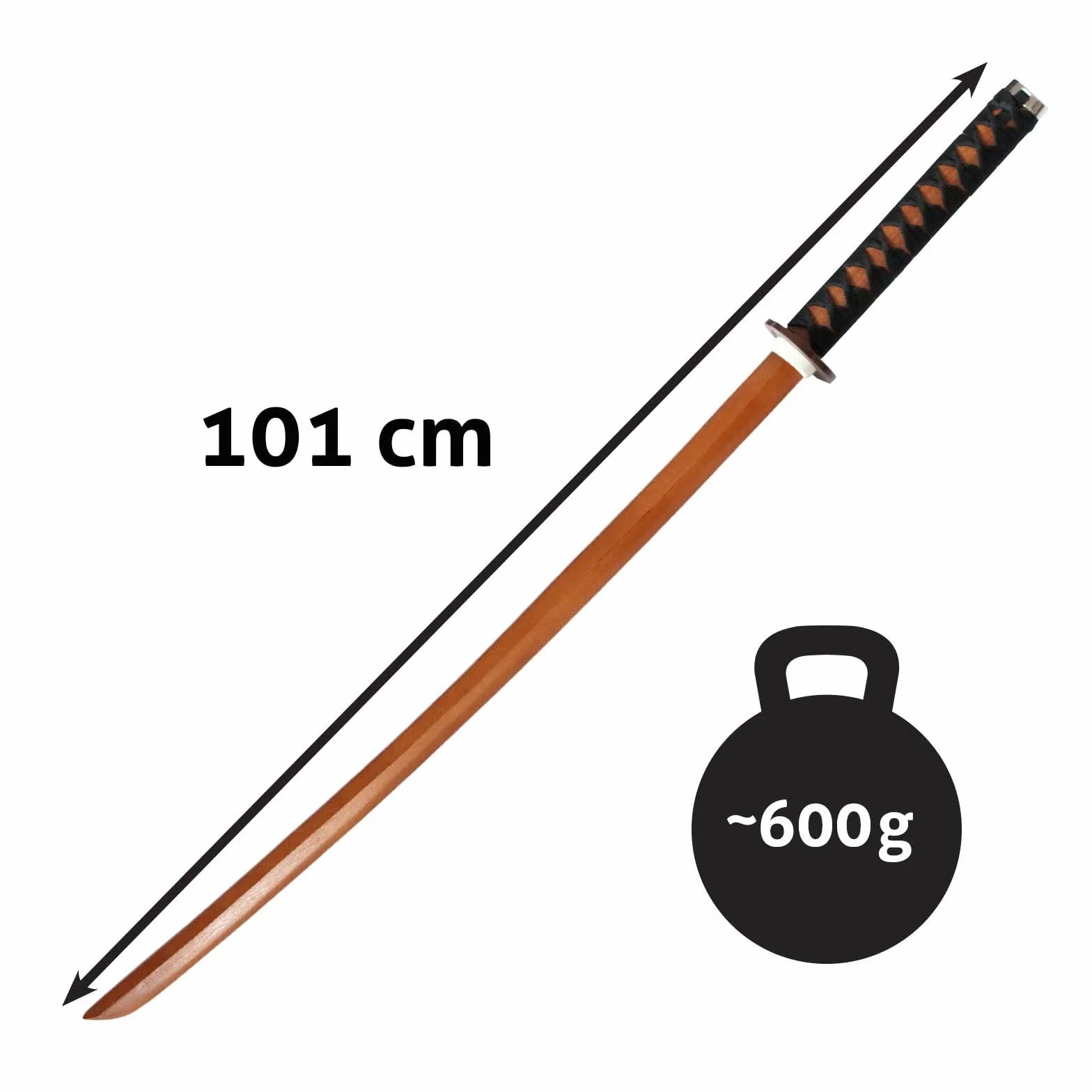 DEPICE Bokken Haya Real 101 cm 600 g Saya Cordones Iaido Aikido