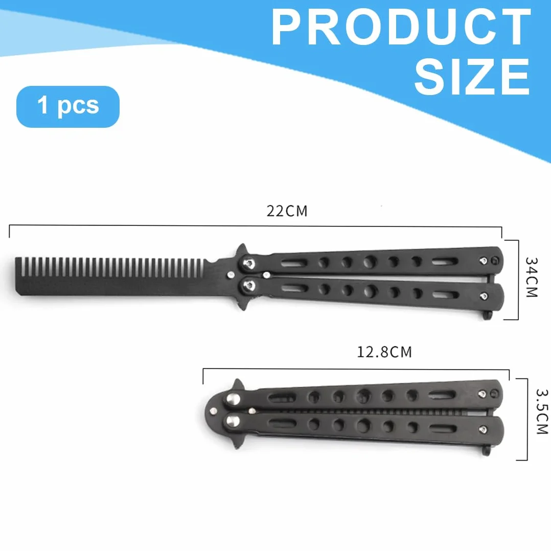 GXGM Peine de Mariposa de Metal Plegable con Botón Automático para Cabello Hombres 1 Pieza