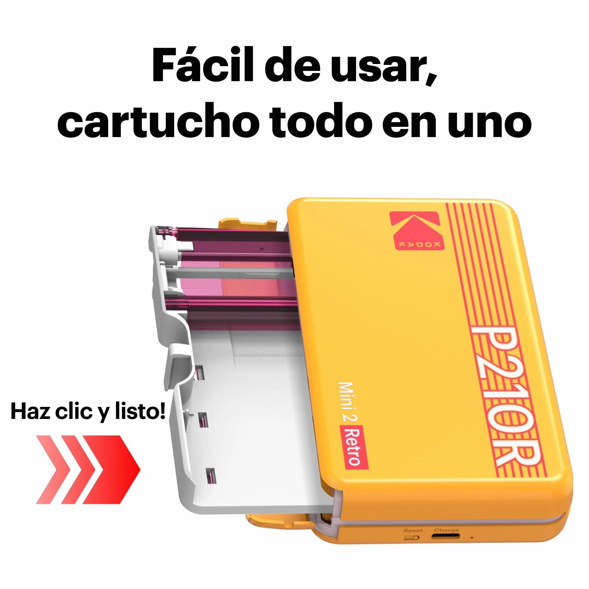 KODAK Mini 2 Retro Impresora Fotográfica 4Pass 54X86mm Bluetooth Blanco