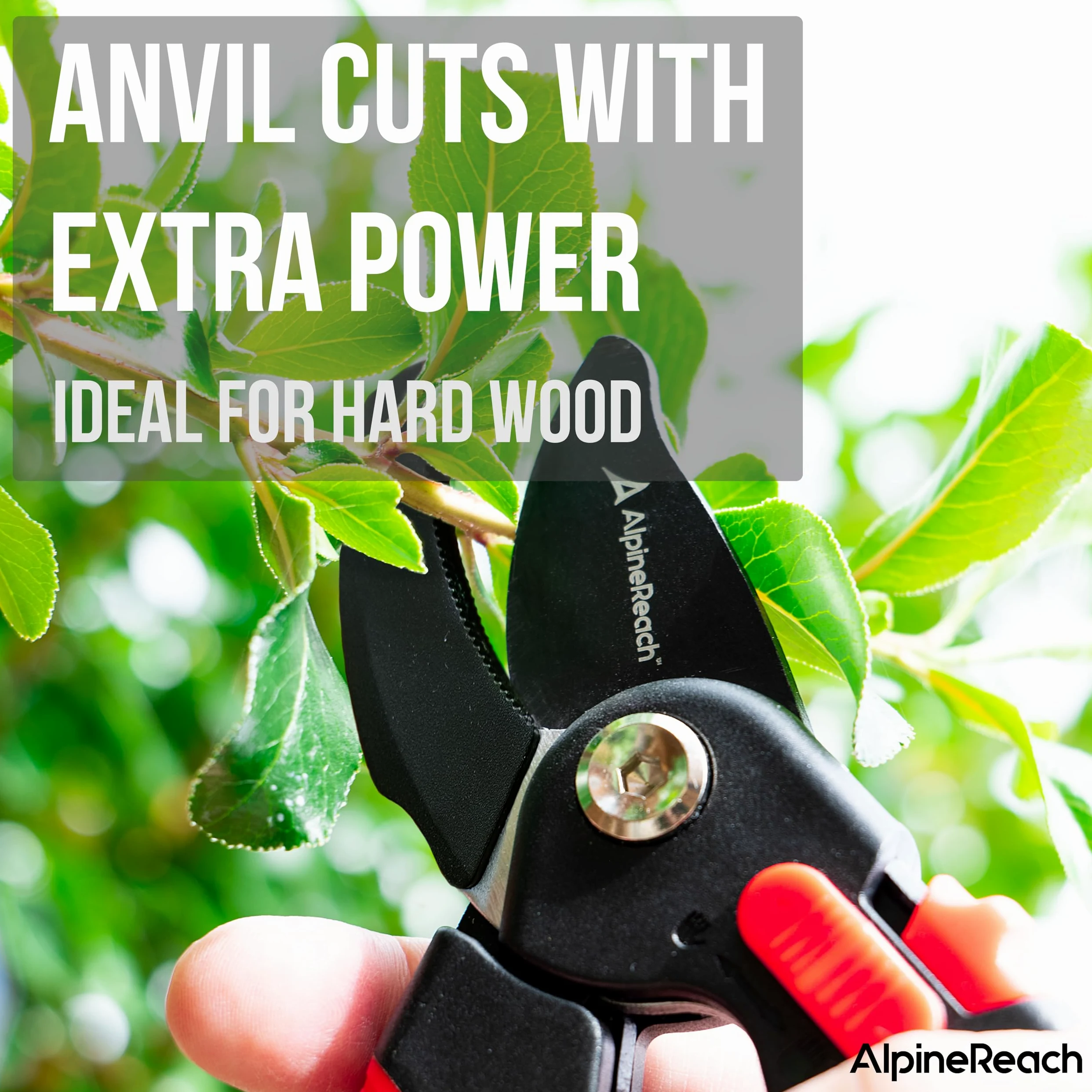 AlpineReach Juego de Tijeras de Podar con Bypass y Yunque para Jardinería, Mango Blando Ergonómico Ajustable para Manos Pequeñas y Grandes, Hoja Afilada de Acero con Alto Contenido de Carbono