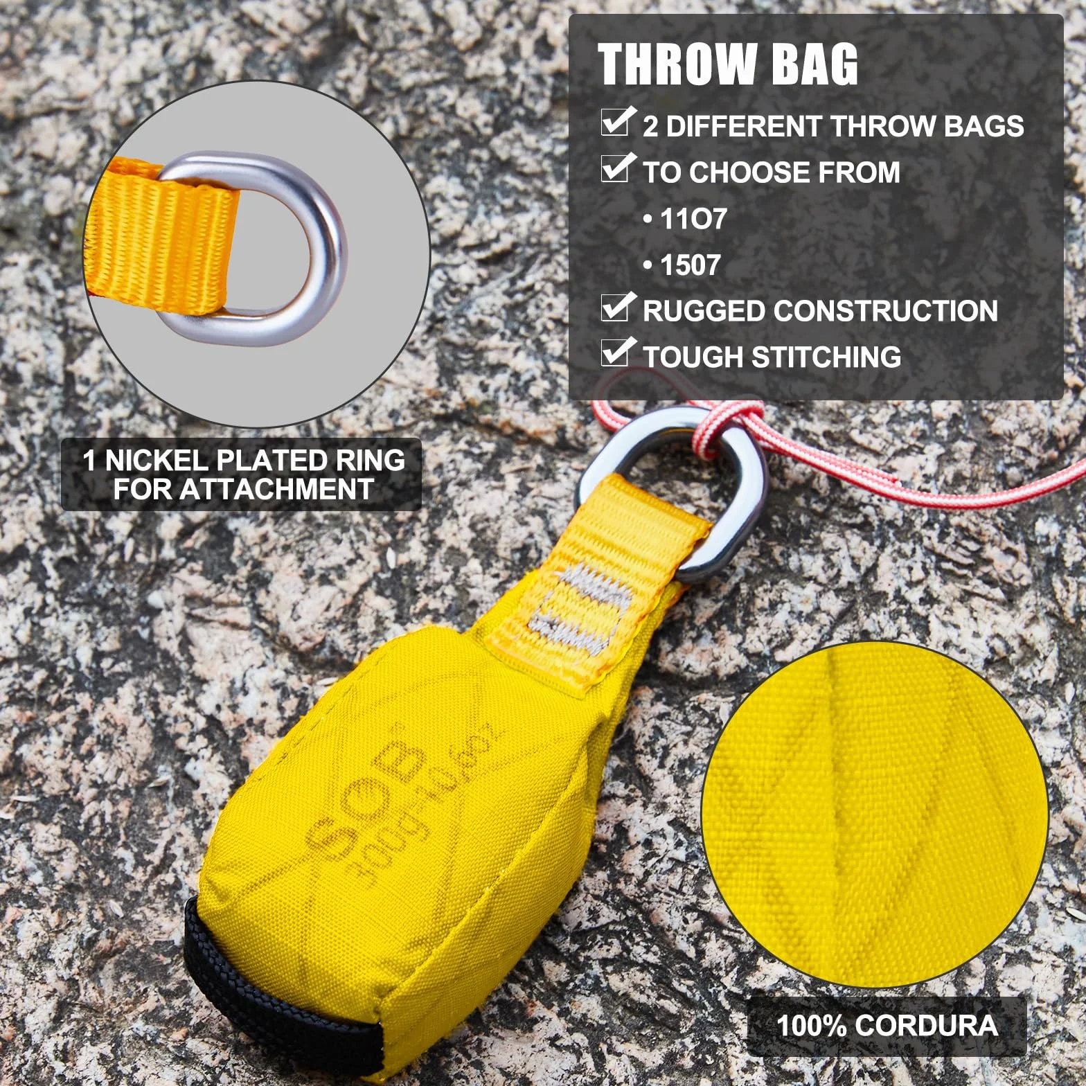 SOB Outdoor Bolsa de Peso para Lanzar con Anillo D 300g Amarilla