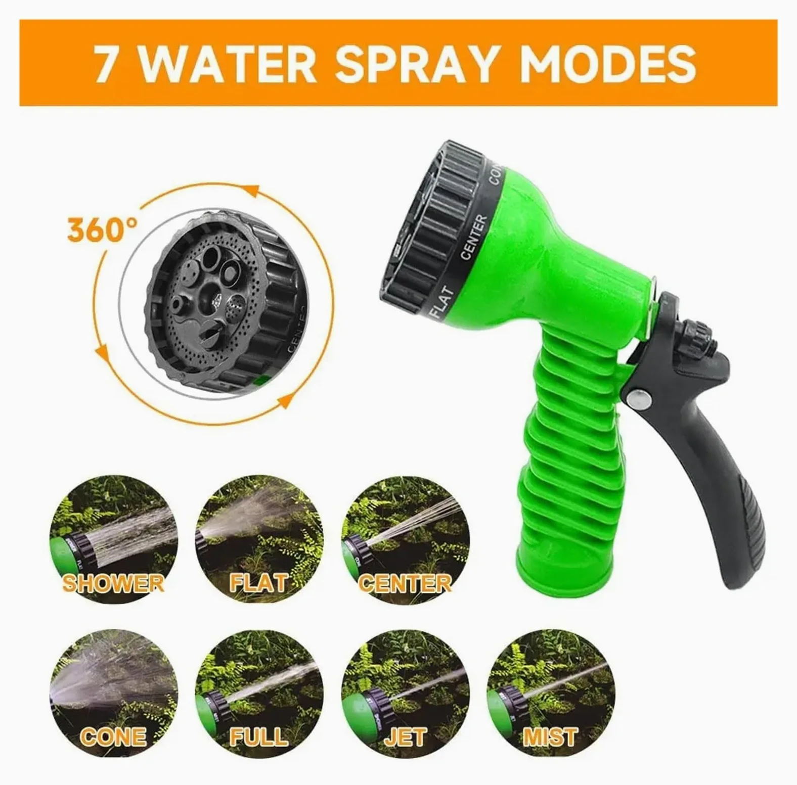 Manguera de jardín ligera extensible Manguera de riego de jardinería, riego telescópico, pulverizador multifuncional, pistola de agua de alta presión(Blauw,53m(175ft))