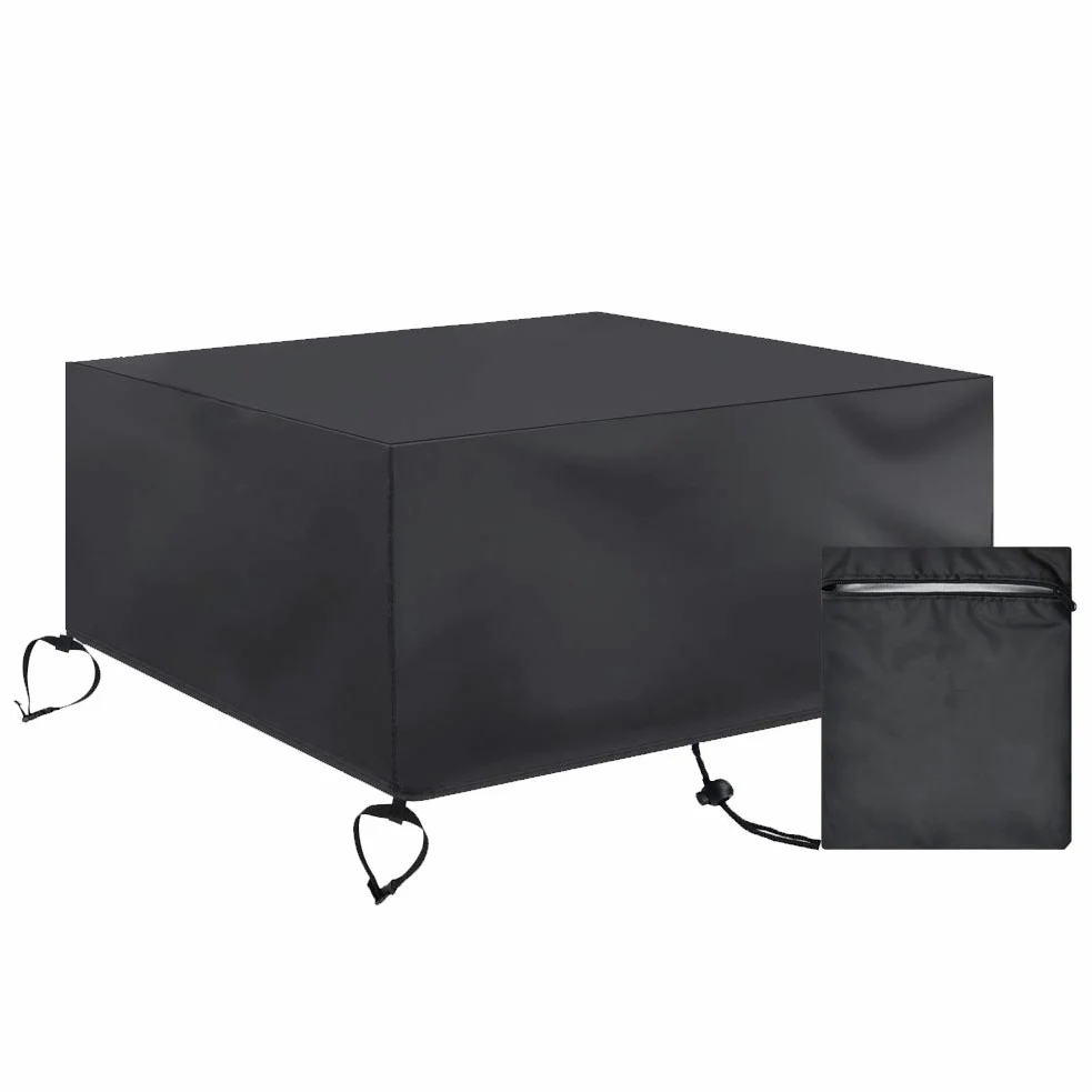 Cubierta para Fogatas Cuadrada Cubierta de Pozo de Fuego Impermeable Anti-UV Cubierta para Hoguera Cuadrada para Jardín Patio Pozo De Fuego Cuadrado V1C06 (84 x 84 x 44cm)