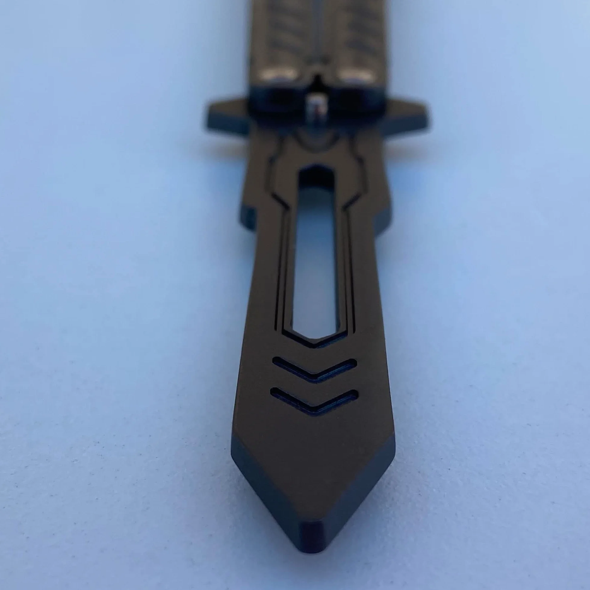 Navaja Mariposa Entrenamiento Acero Inoxidable Sin Filo Plegable Negro Plata