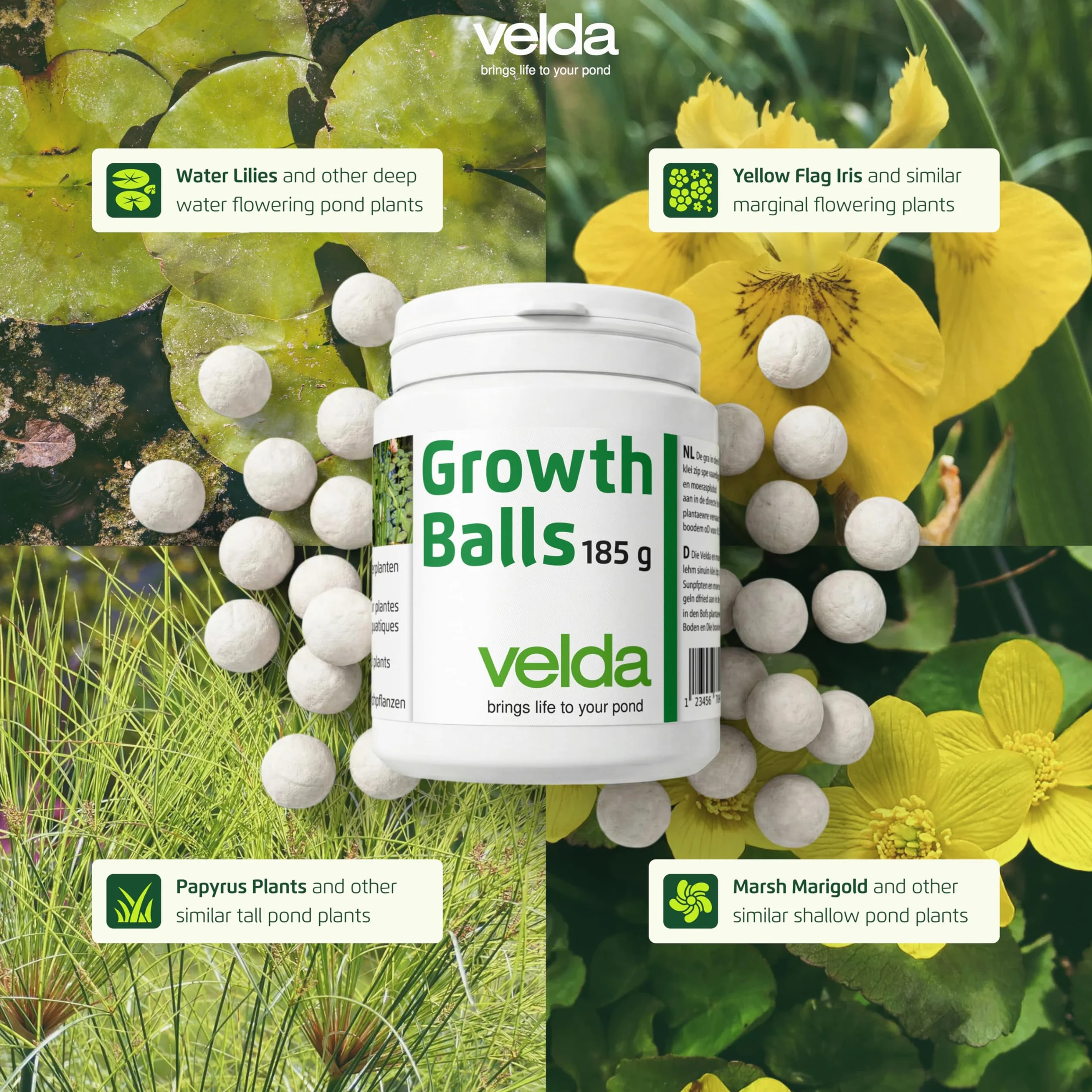Velda 122250 fertilizante para plantas acuáticas, 50 bolas – bolas de crecimiento