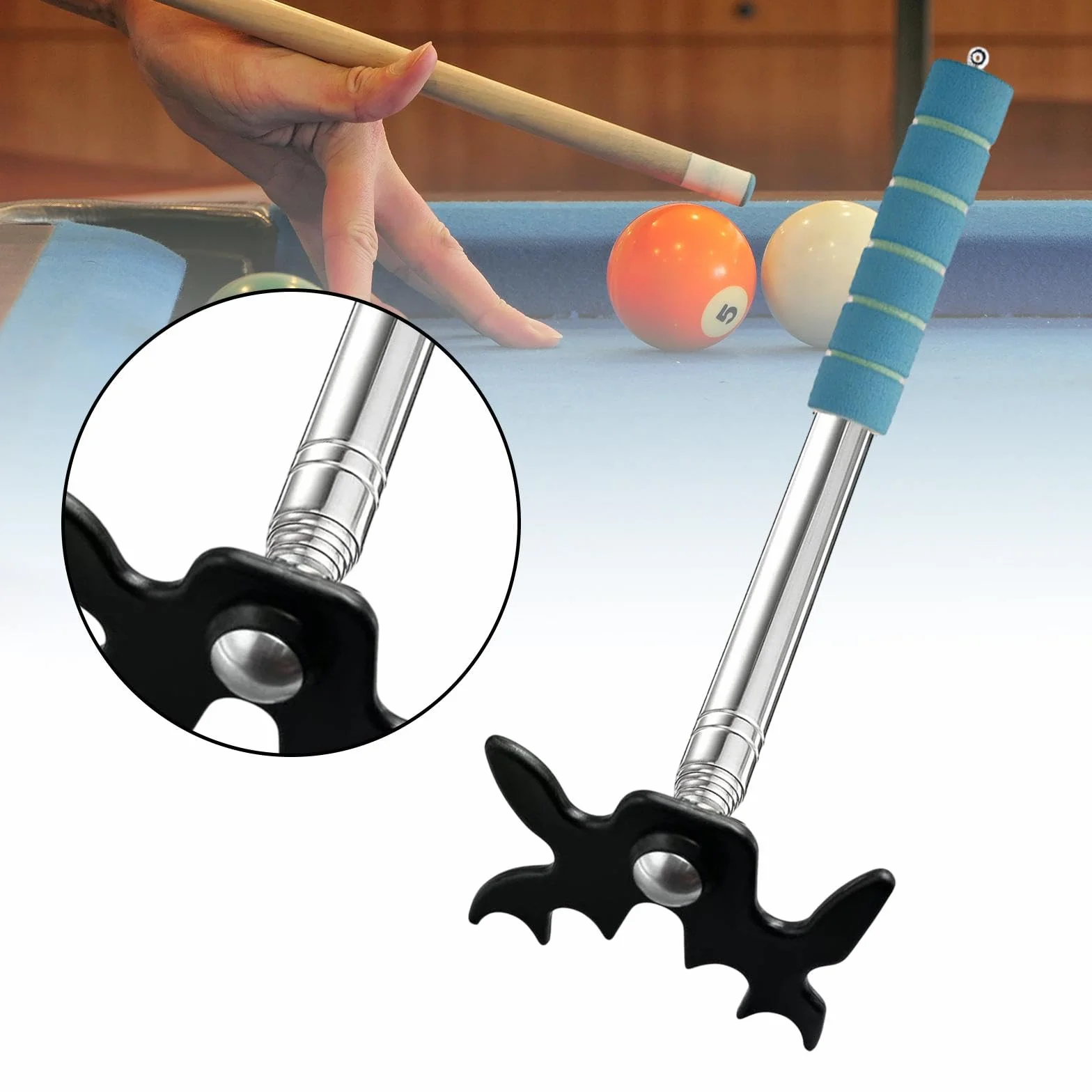 Rockible Punte retráctil Puente Cue Stick Snooker Bridge Rester para Juego de Interior