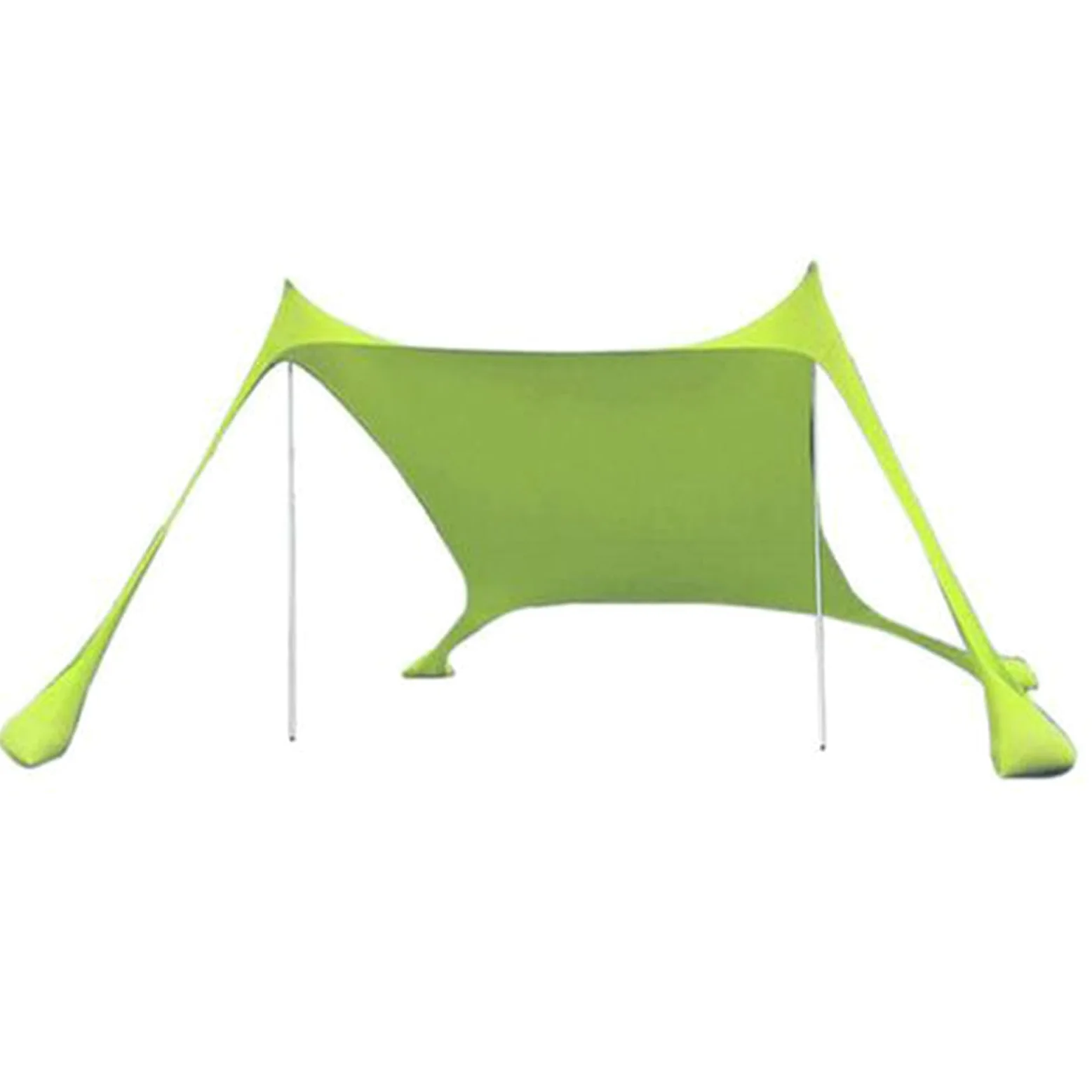 Toldo De Playa Portátil con Protección UV, Tienda Familiar 210x150x170 Cm De Transpirable, Refugio Solar Ajustable con 2 Postes, para Camping, Jardín Y Picnic