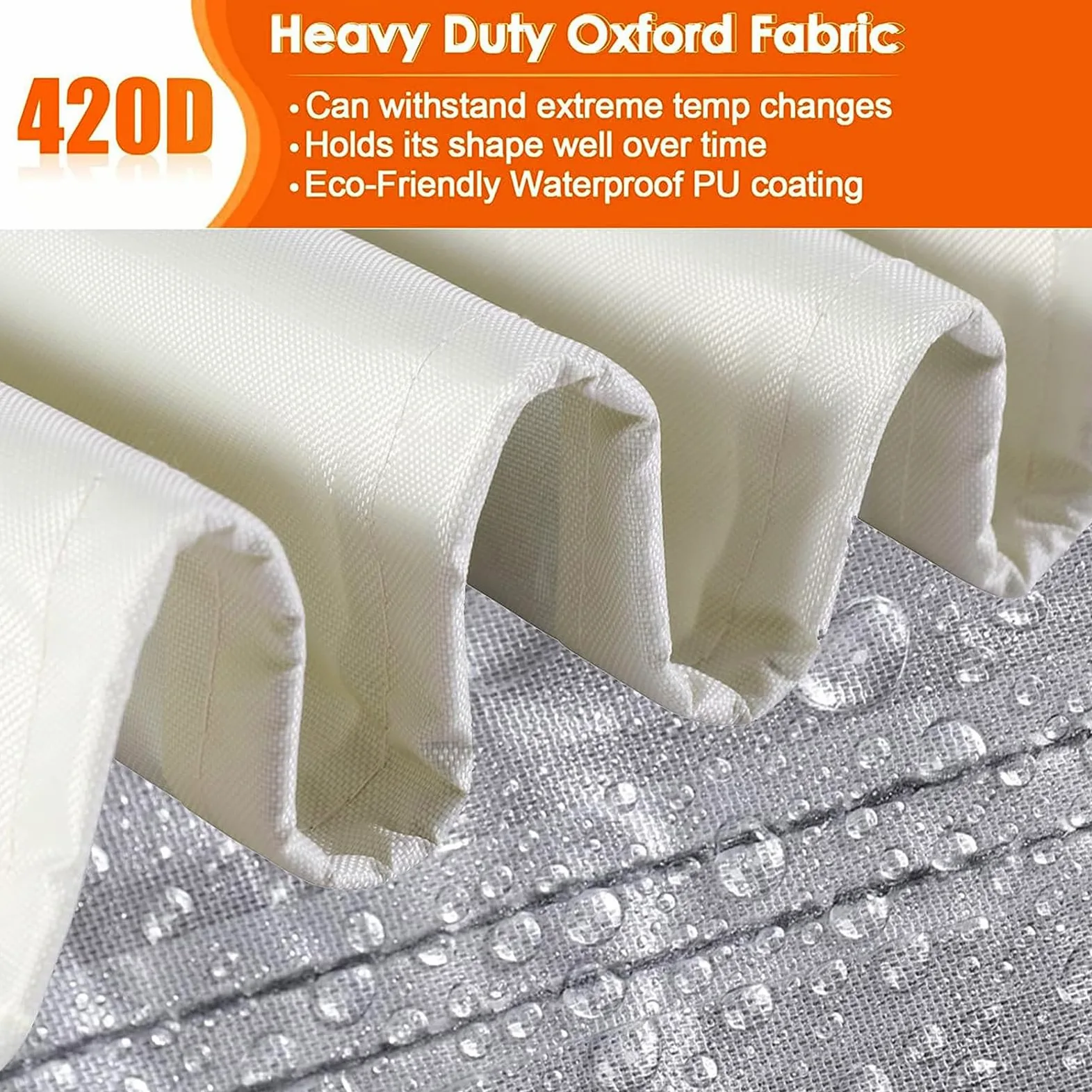 Fundas de sofá de jardín en Forma de L, Tela Oxford 420D, Impermeable Funda Sofa para Exterior, Funda para Muebles de Jardín, para Jardin Sofá Seccional (222x286x78cm,Blanco)