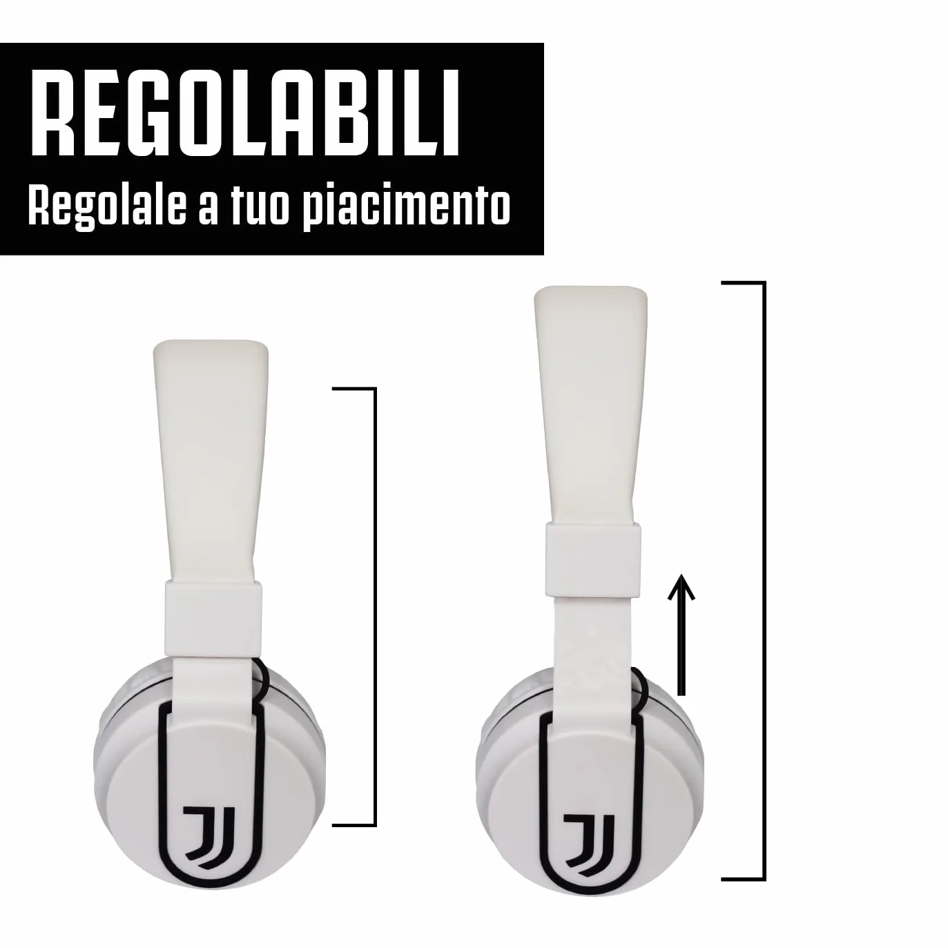 TECHMADE Juventus Football Auriculares On-Ear con Cable AUX Blanco/Negro Adaptador USB C