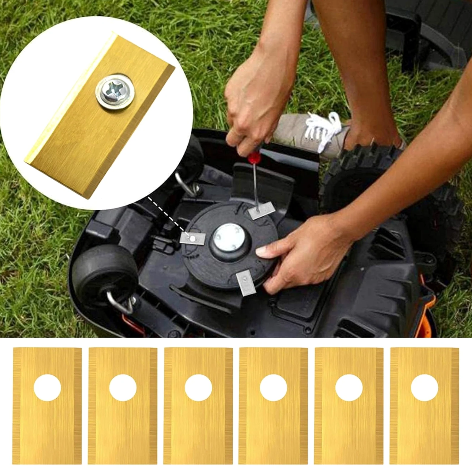 Juego De Cuchillas Corte For Cortacésped Acero Inoxidable Repuesto, 18/36/54 Uds., Robótico Compatible Con Wo&rx* Land&roid*(Gold 54PCS)