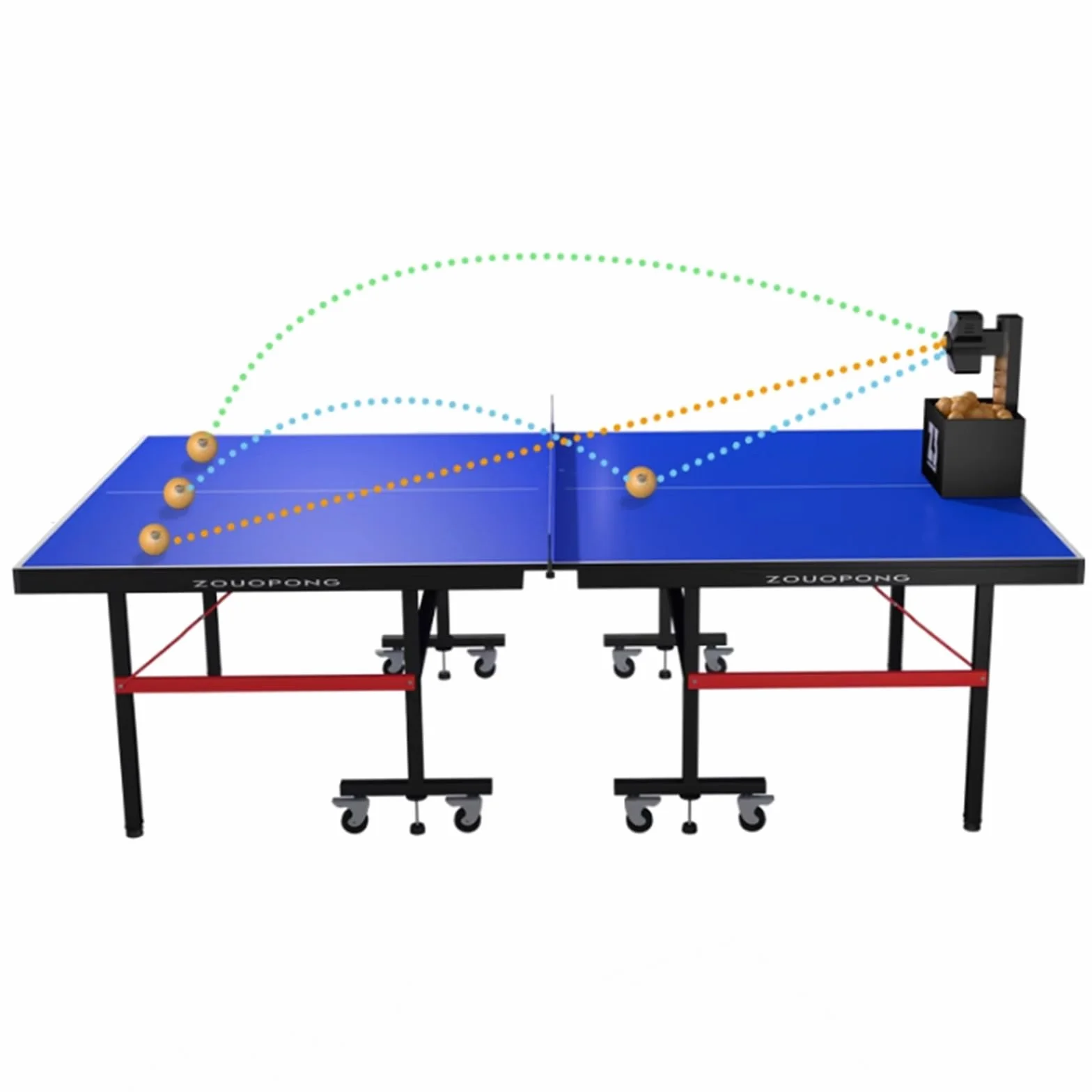 Máquina de Tenis de Mesa Automática 100 Bolas 10 Modos Programables 35-90 Bolas/Min con Mando a Distancia