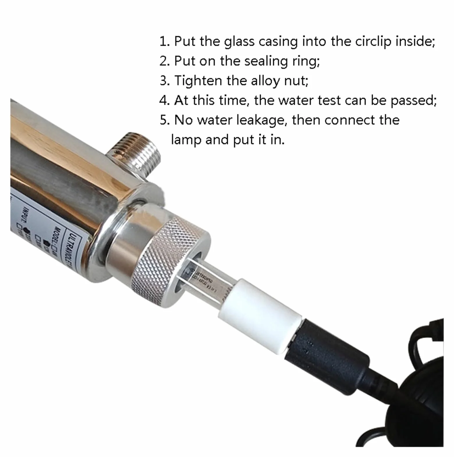Filtros de Agua para Grifo, Esterilizador de agua UV de acero inoxidable 110/220, filtro de desinfección de bebida directa de lámpara de tubo ultravioleta, purificador de tanque de peces de acuario