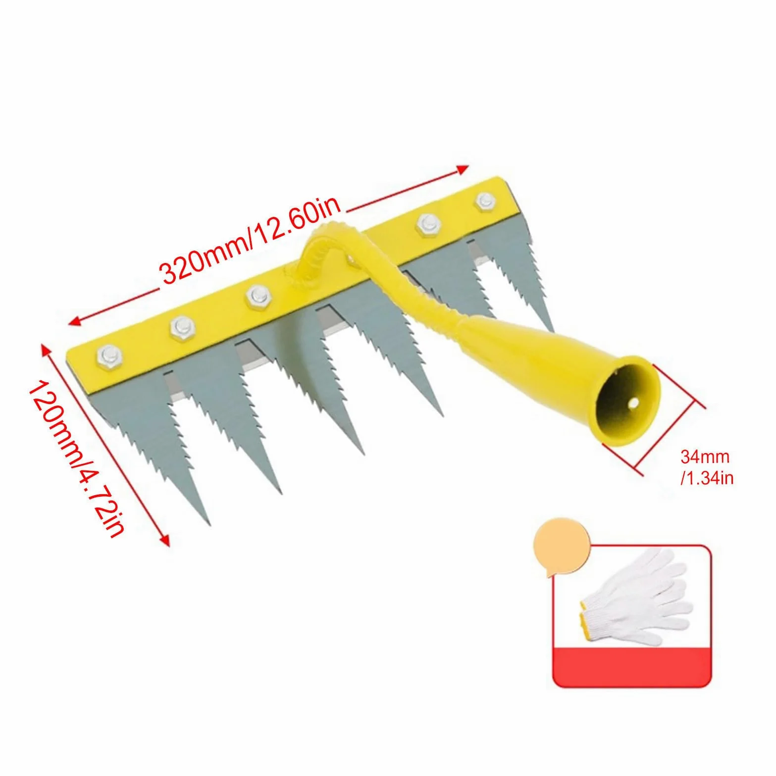 Rastrillo desbrozador para jardín,Herramienta Resistente para escardar | Herramienta arrancadora de Hierba,para Exterior jardín césped Patio Macizo de Flores Invernadero vivero frutal