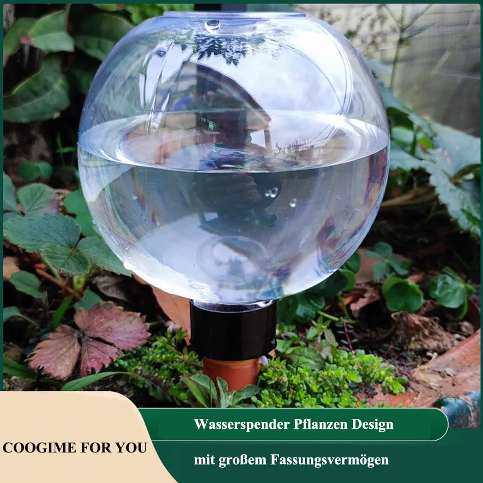Bola de riego 500ml, Regador automático de plantas en forma de bola, dispensador de agua transparente - Riego por goteo inteligente para vacaciones, oficina y jardineros perezosos (2)