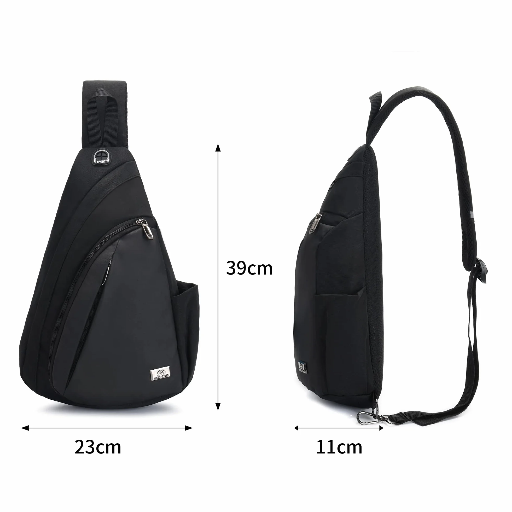 Sling Bag Impermeable para Hombre y Mujer, Bolsa de Pecho Cruzada para Deporte al Aire Libre