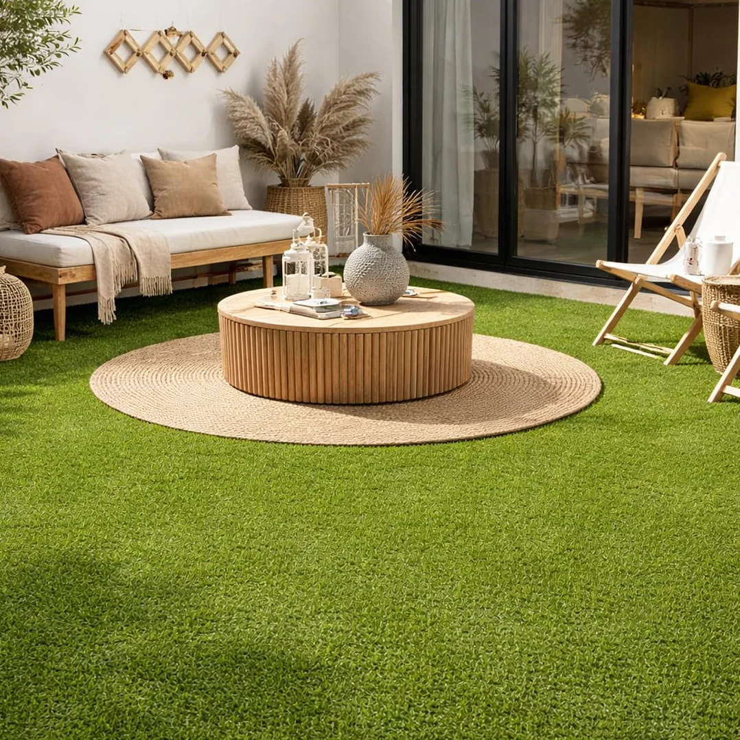 Acomoda Textil – Césped Artificial Alta Densidad 20mm para Interior Exterior. Rollo Hierba Sintética con Orificios Drenaje y Fácil Instalación para Jardín, Terraza, (Altura 20mm, 1x2,5m)