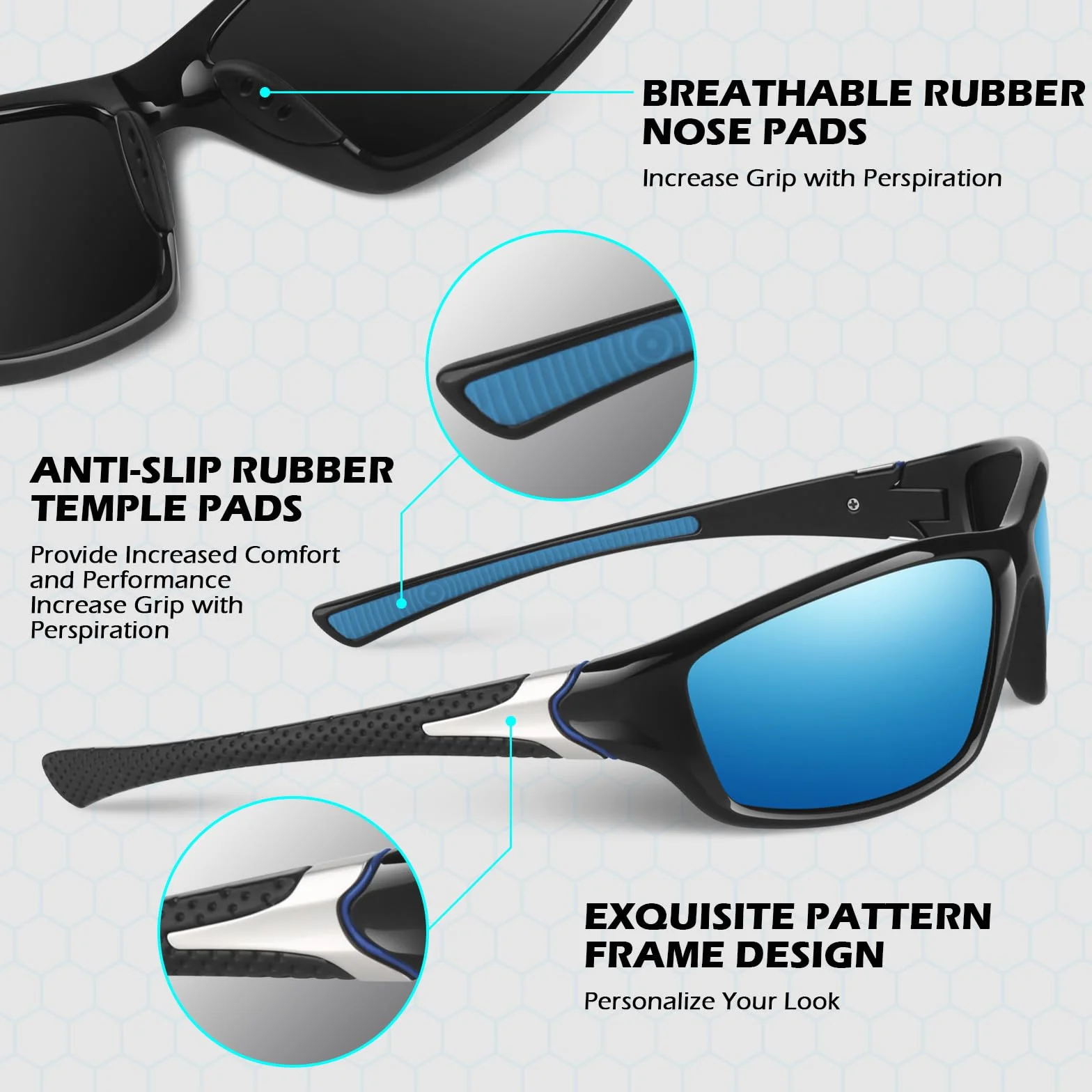 Sunier Gafas de Sol Polarizadas Deportivas UV400 Hombre Mujer