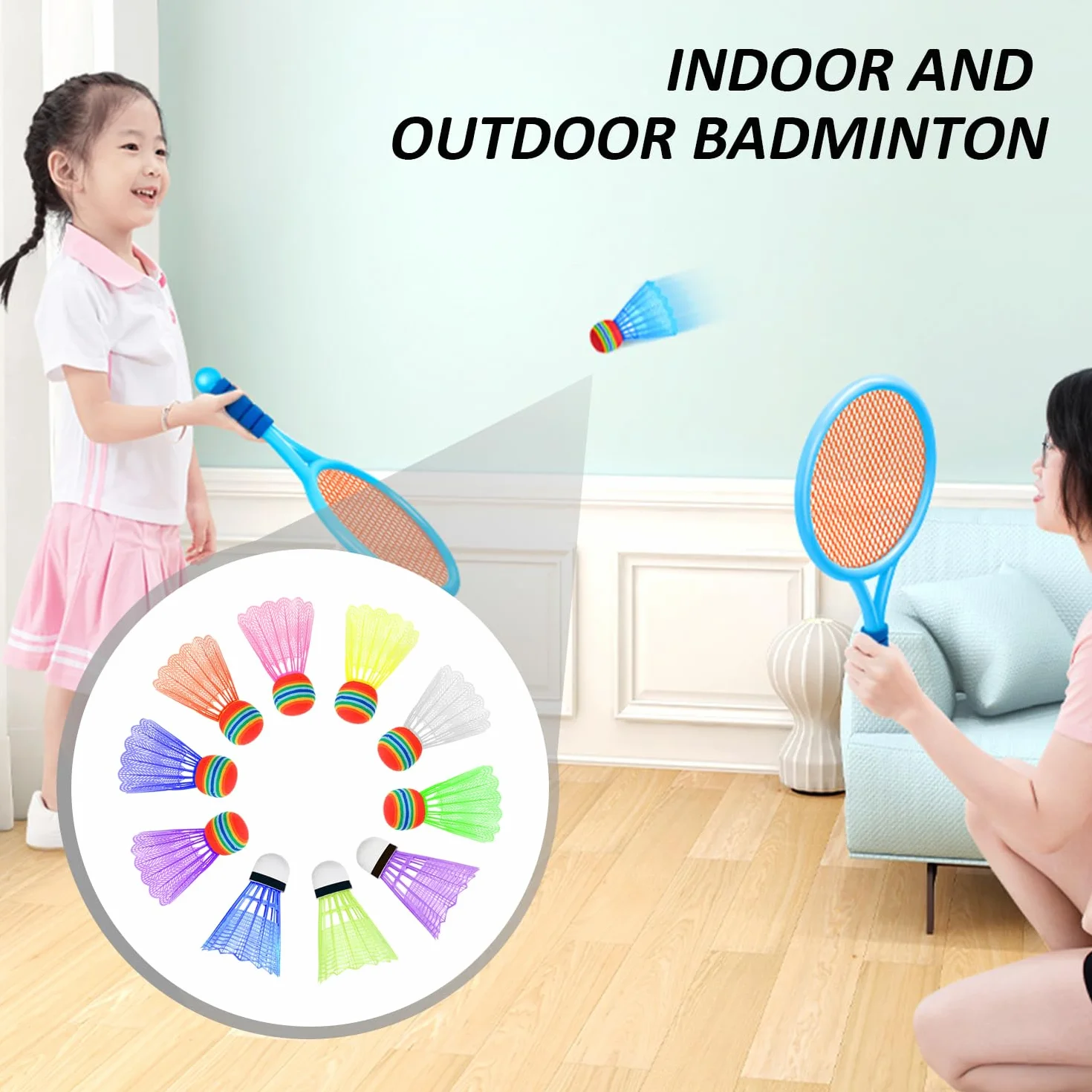 MEMOFYND Bádminton de plástico colorido, duradero para interiores y exteriores, entrenamiento y juegos
