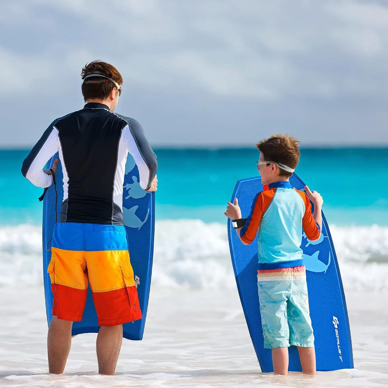 GOPLUS Bodyboard 33" 37" 41" 105cm Tabla de Olas Colorida Ligera Correa de Muñeca
