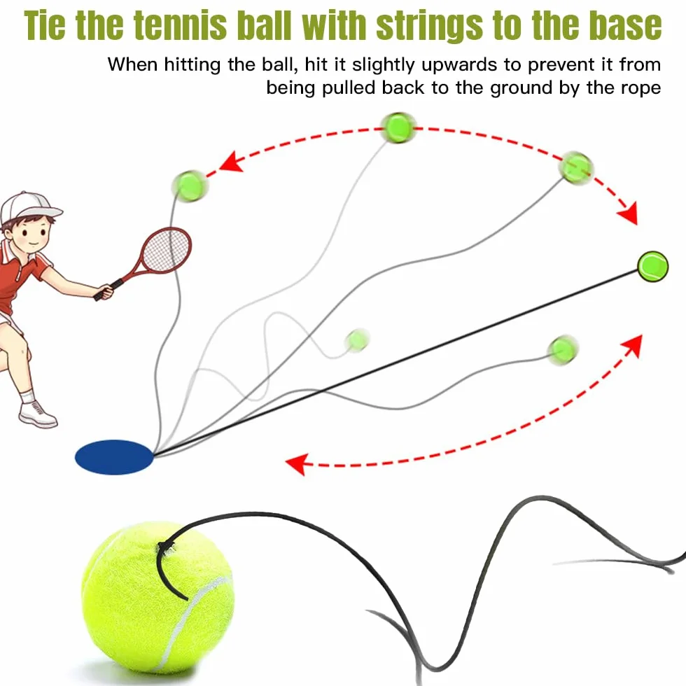 Pelotas de Tenis con Cuerda, Tenis Trainer Elástica Rebote para Entrenamiento en Solitario