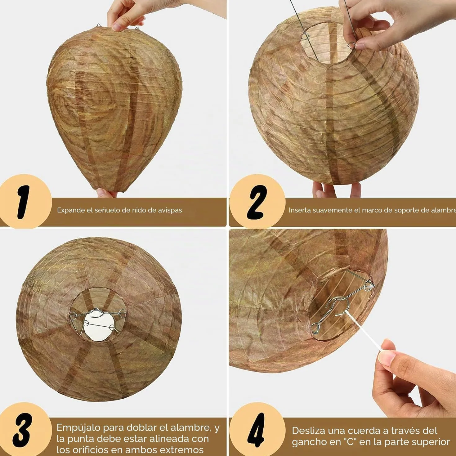 5 Piezas de Nido de Avispa Artificial, Nido de Avispas de Suspensión, Preventivo Contra Avispas, Colmena Artificial, Casas y Jardines Para Defenderse de Las Avispas.