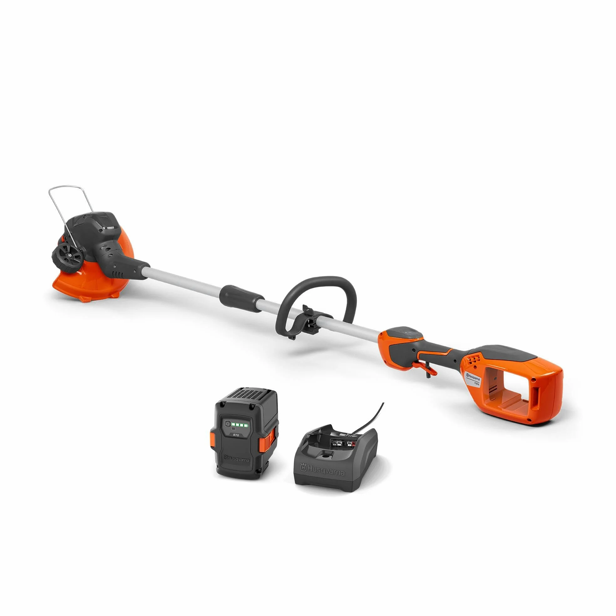 Husqvarna 110iL - Desbrozadora de césped con batería de 36 V, ligera, silenciosa y versátil, con modo de corte de bordes, soporte protector de plantas y compatibilidad con accesorios intercambiables