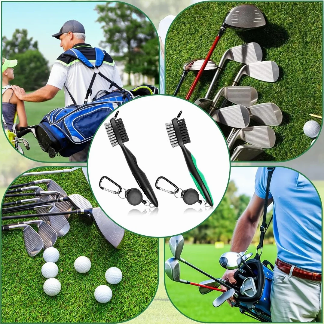 Cepillo Limpiador de Palos de Golf 2 en 1 con Clip Mosquetón, JEYORZY