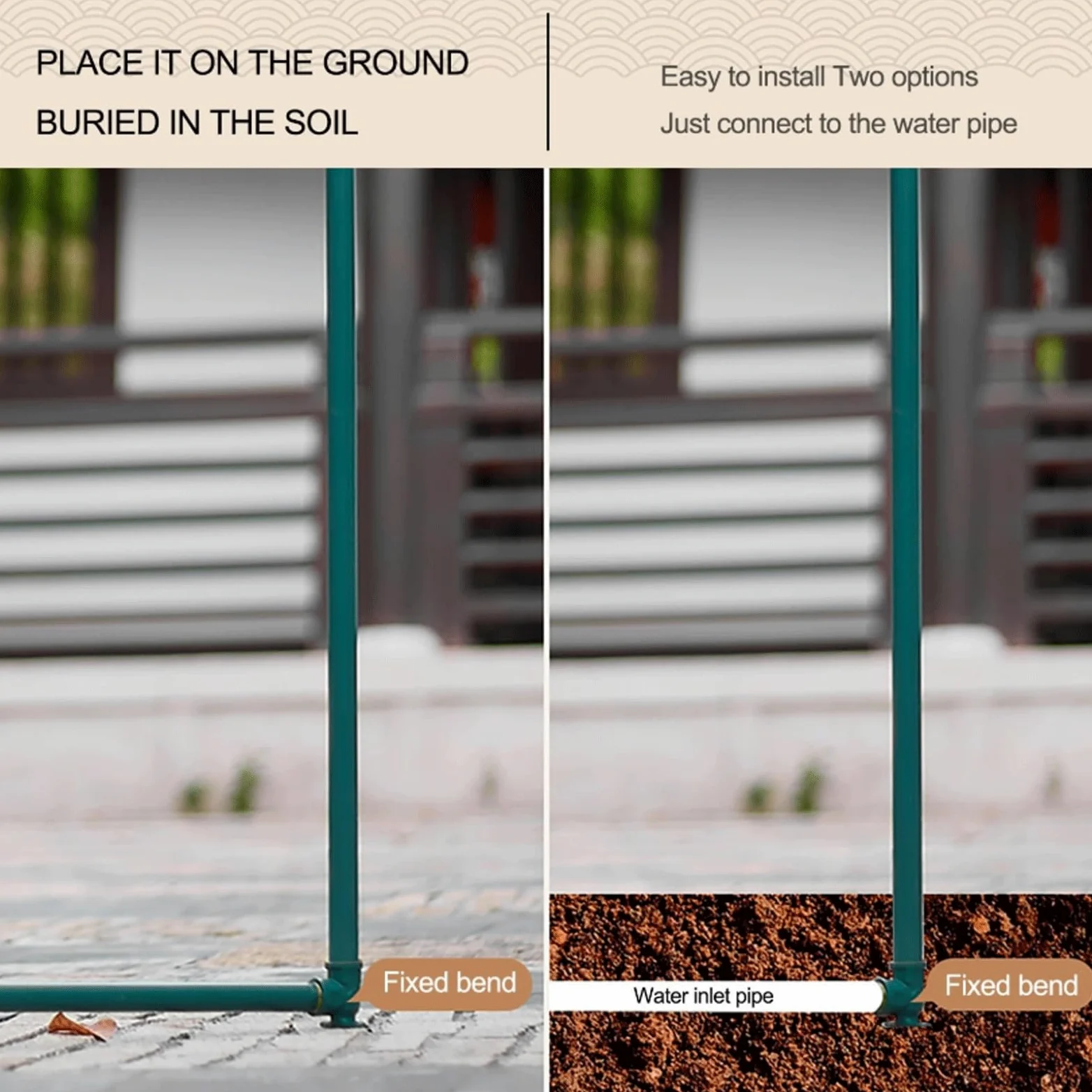 Columna de agua de jardín de cobre independiente con grifo, grifo de agua de latón anticongelante para patio escolar, diseño de ternera, 80 cm de altura, color negro h