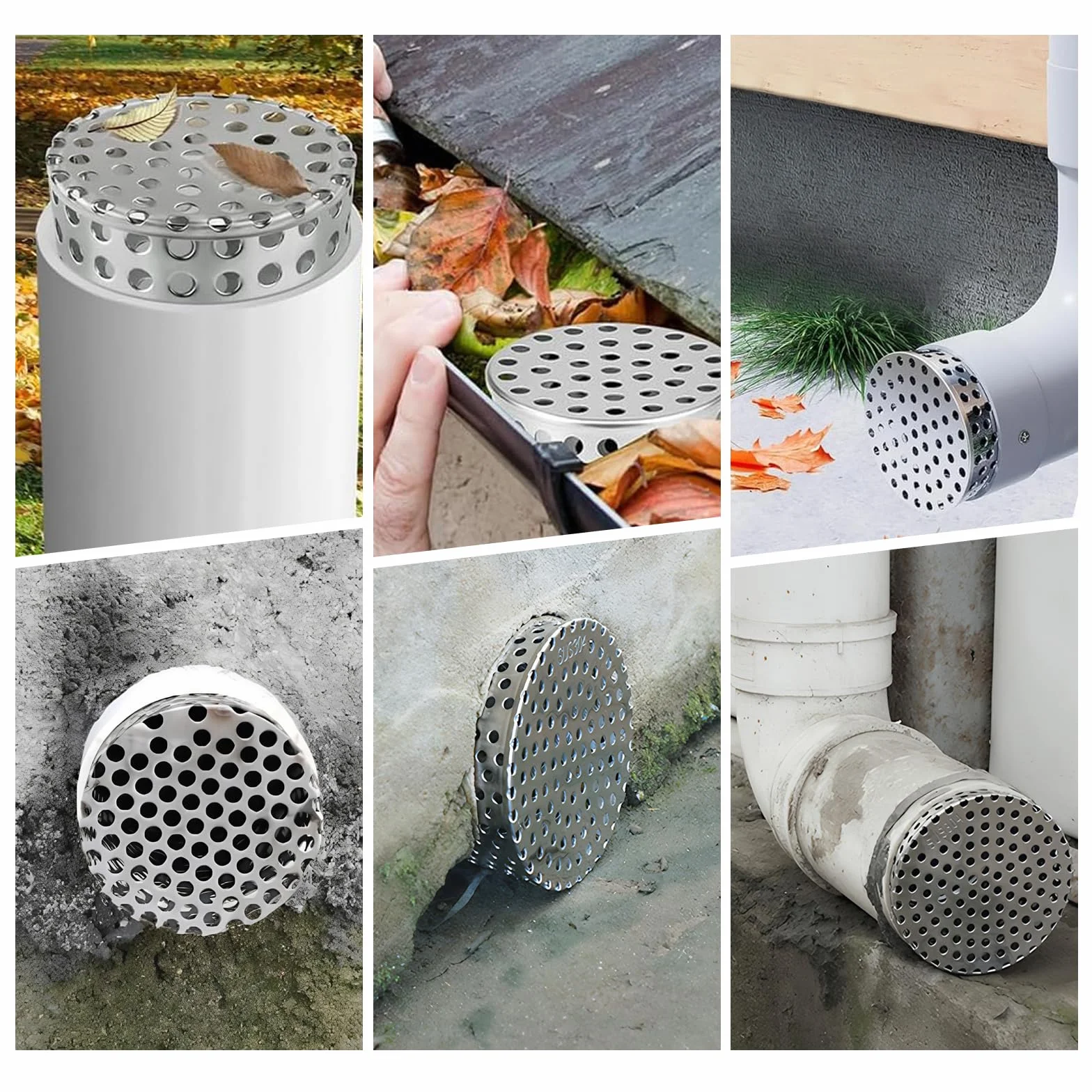 2 Piezas De Rejilla Desague Terraza Acero Inoxidable Plateado Tapa Desague Terraza110-90 mm Adecuado Para Bajantes Y Canaletas Mantenga Su Patio Limpio Y Ordenado