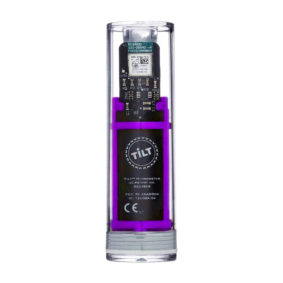 TILTTM Higrómetro y termómetro, color violeta, control total de fermentación mediante tecnología inalámbrica, la densidad y la temperatura se comprueban desde el teléfono móvil a través de la