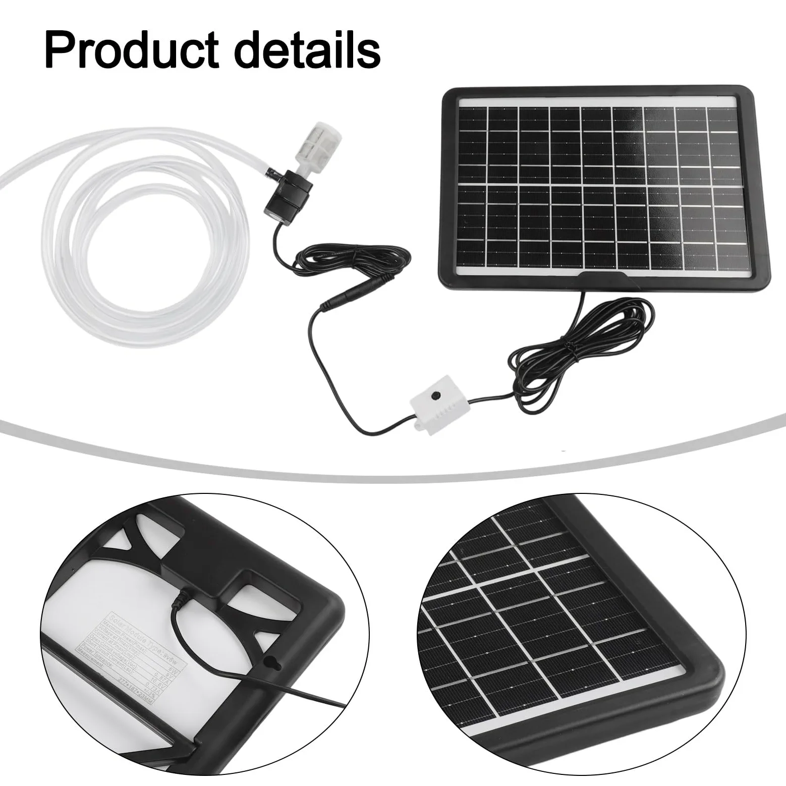 Bomba solar de fuente de agua, panel de 6 W y 9 V con bomba sumergible de 12 V, caudal de 240 l/h, para estanque, jardín, pecera con filtro de tubo de 2 m