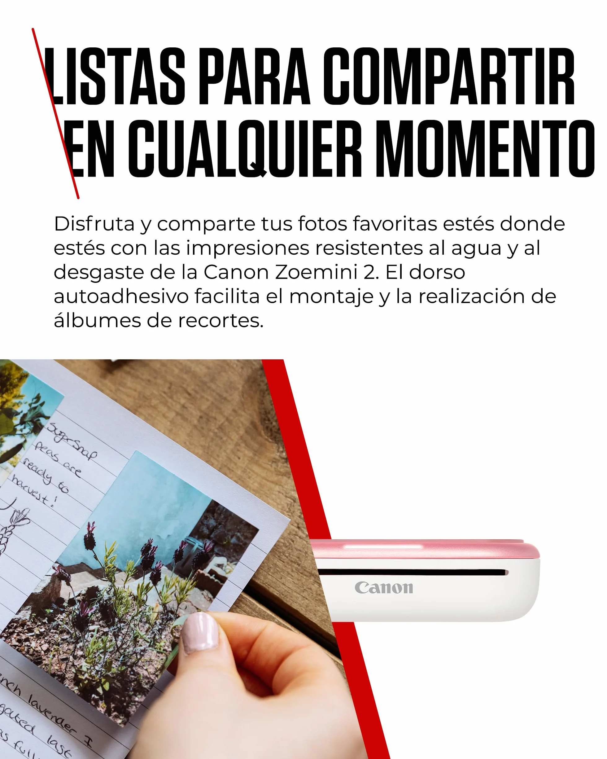 Canon Zoemini 2 Impresora Fotográfica Instantánea Compacta Bluetooth 5.0 USB-C Rosa